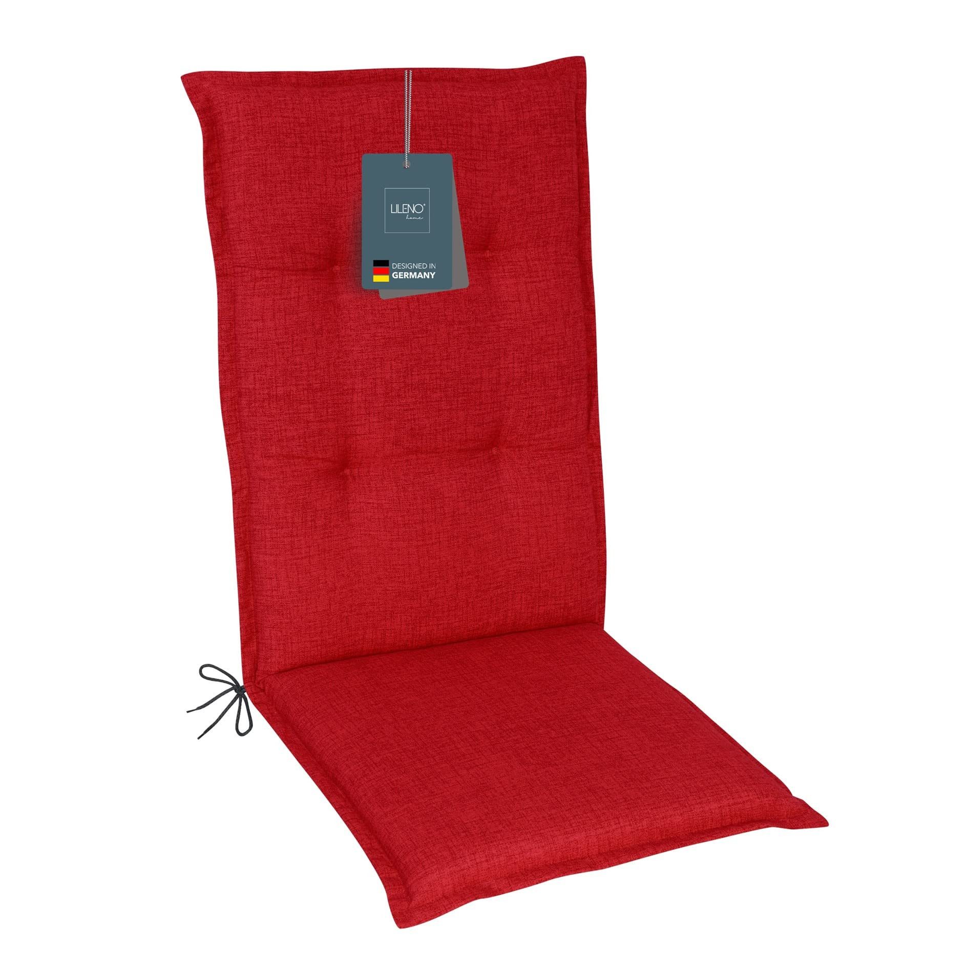 LILENO HOME Hochlehnerauflage Gartenstuhl Auflage, bequeme Sitzauflage für Gartenmöbel, Stuhlkissen, (1 St., 1er Set), Polsterauflage Rot, Sitzpolster für Klappstühle