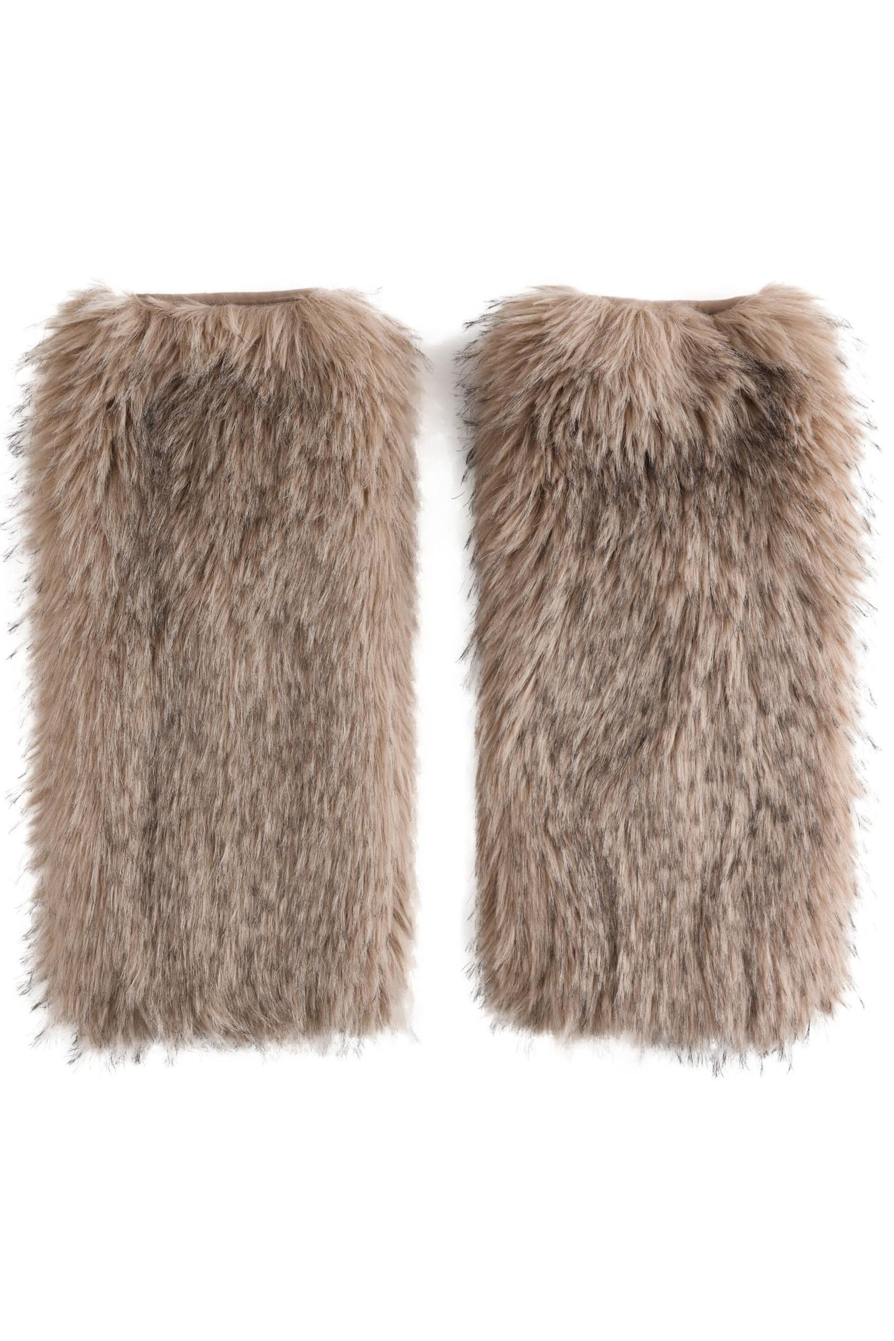 Metamorph Kostüm Fellstulpen braun, Flauschige Legwarmer aus farbigem ...