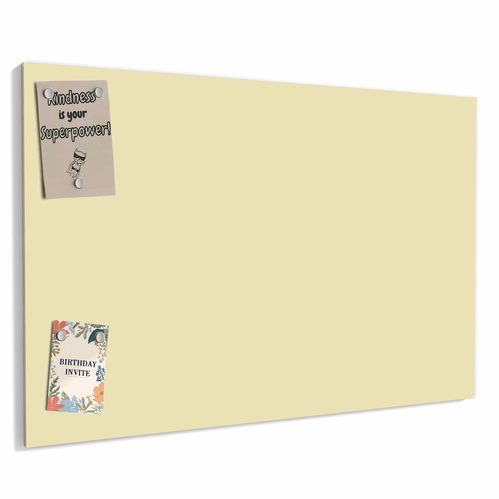 Primedeco Memoboard Metall Beiger Hintergrund – beschreibbar & magnetisch, (Inklusive Stift, Magnete und Montagematerial, 1-tlg., 9 verschiedene Größen), Magnetisch und Beschreibbar