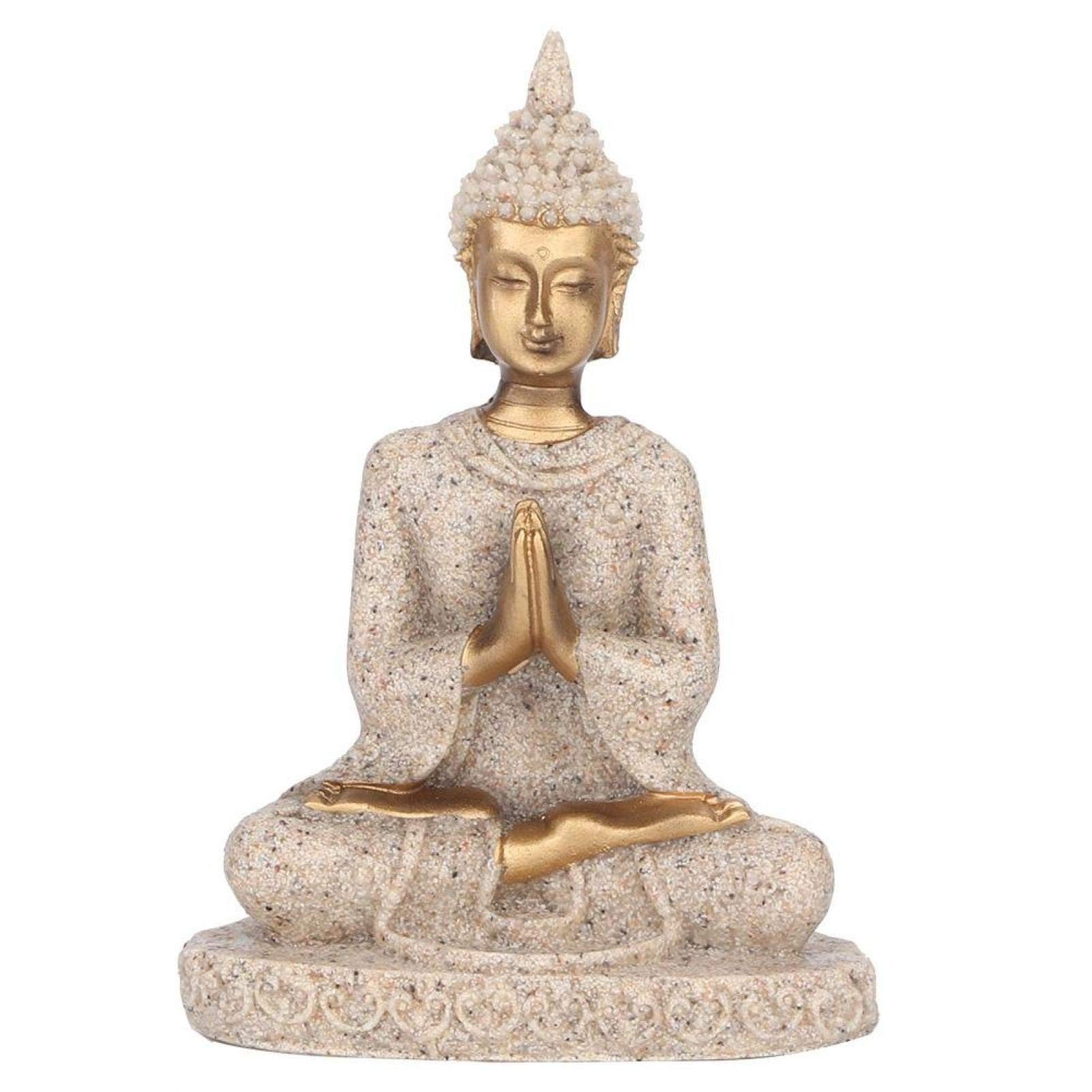 HYTIREBY Buddhafigur Buddha Statue, Carving Statue Buddha Craft Meditieren Sitzende (1 St), Aus Sandstein und Harz Carving Figur Craft für Heimdekoration Ornament