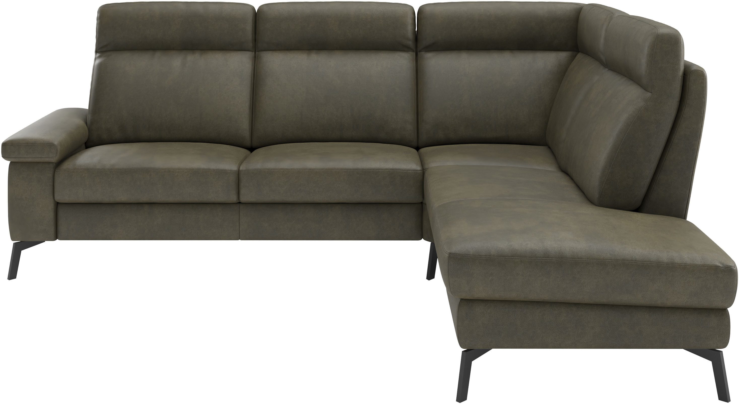Home affaire Ecksofa Nalani, optionaler Sitzauszug, Breite: 252 cm, Komfortabler Federkernsitz, großzügige Ecke, klappbare Armlehne
