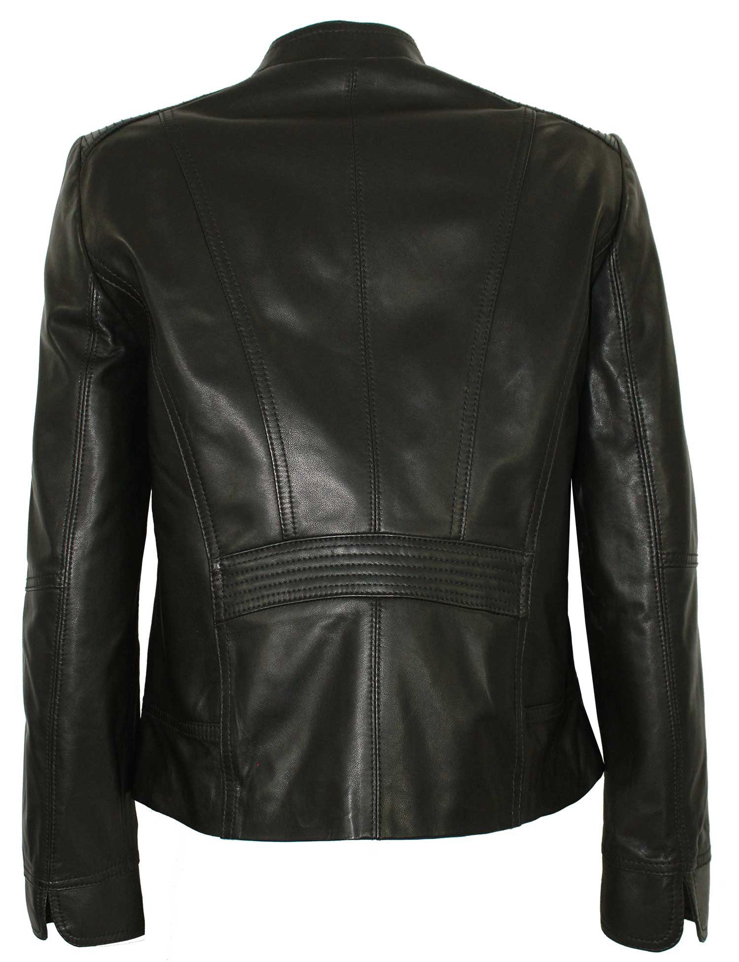 Maddox Lederjacke Clari MADDOX - Damen Lederjacke Lammnappa schwarz