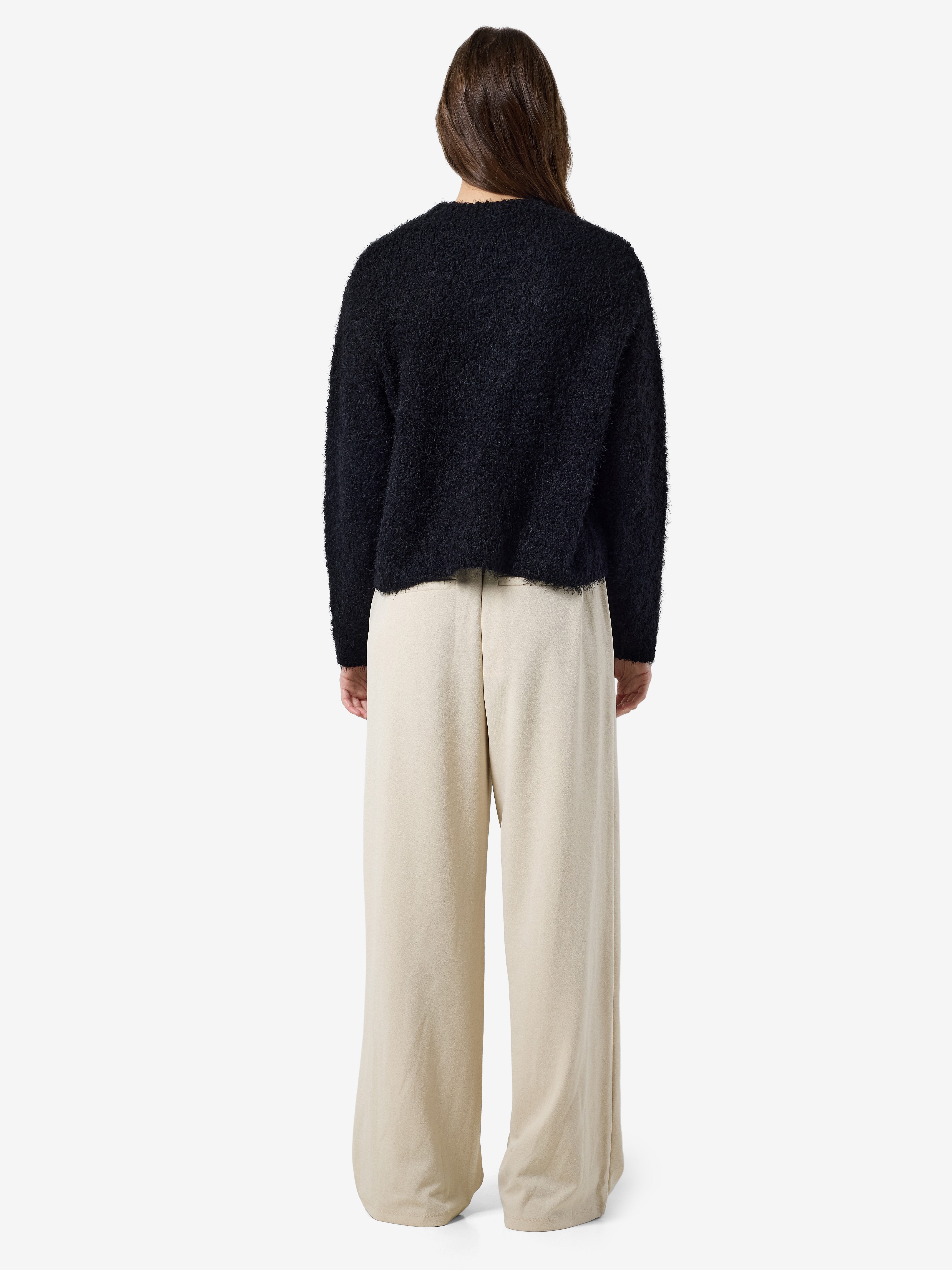 Noisy may Rundhalspullover NMSASSY L/S O-NECK KNIT NOOS Materialmix, relaxed fit