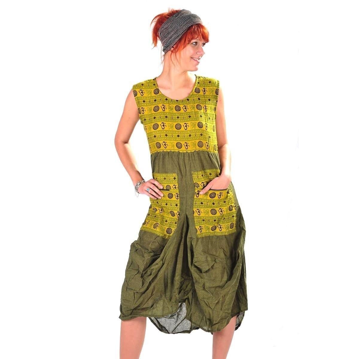 SIMANDRA Grün Nepal (1-tlg) Sommerkleid Maxikleid