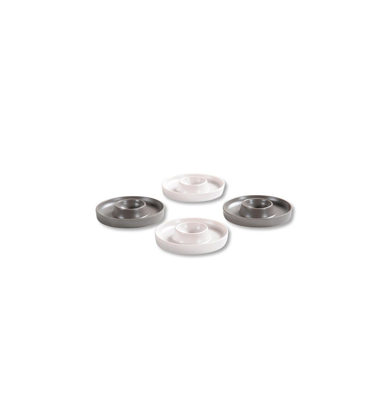 Eierbecher Eierbecher Melamin, 4er Pack, Grau/Beige