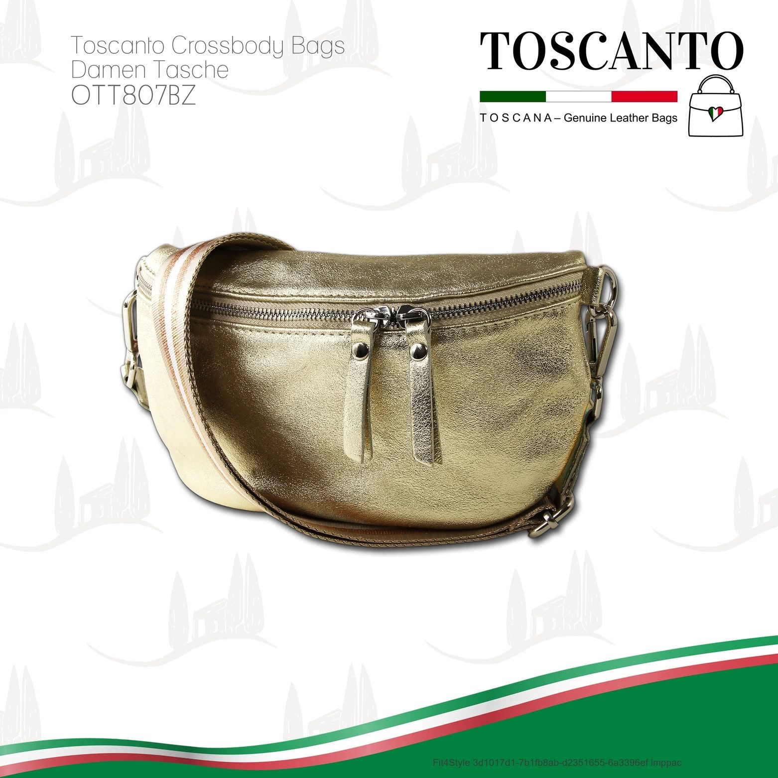 Toscanto Gürteltasche Toscanto Damen Gürteltasche Leder gold (Gürteltasche, Gürteltasche), Damen Tasche Echtes Leder gold, mehrfarbig, Made-In Italy