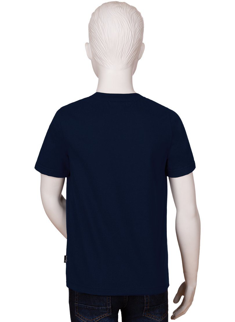 TRIGEMA Trigema navy T-Shirt Affen-Druckmotiv mit T-Shirt großem