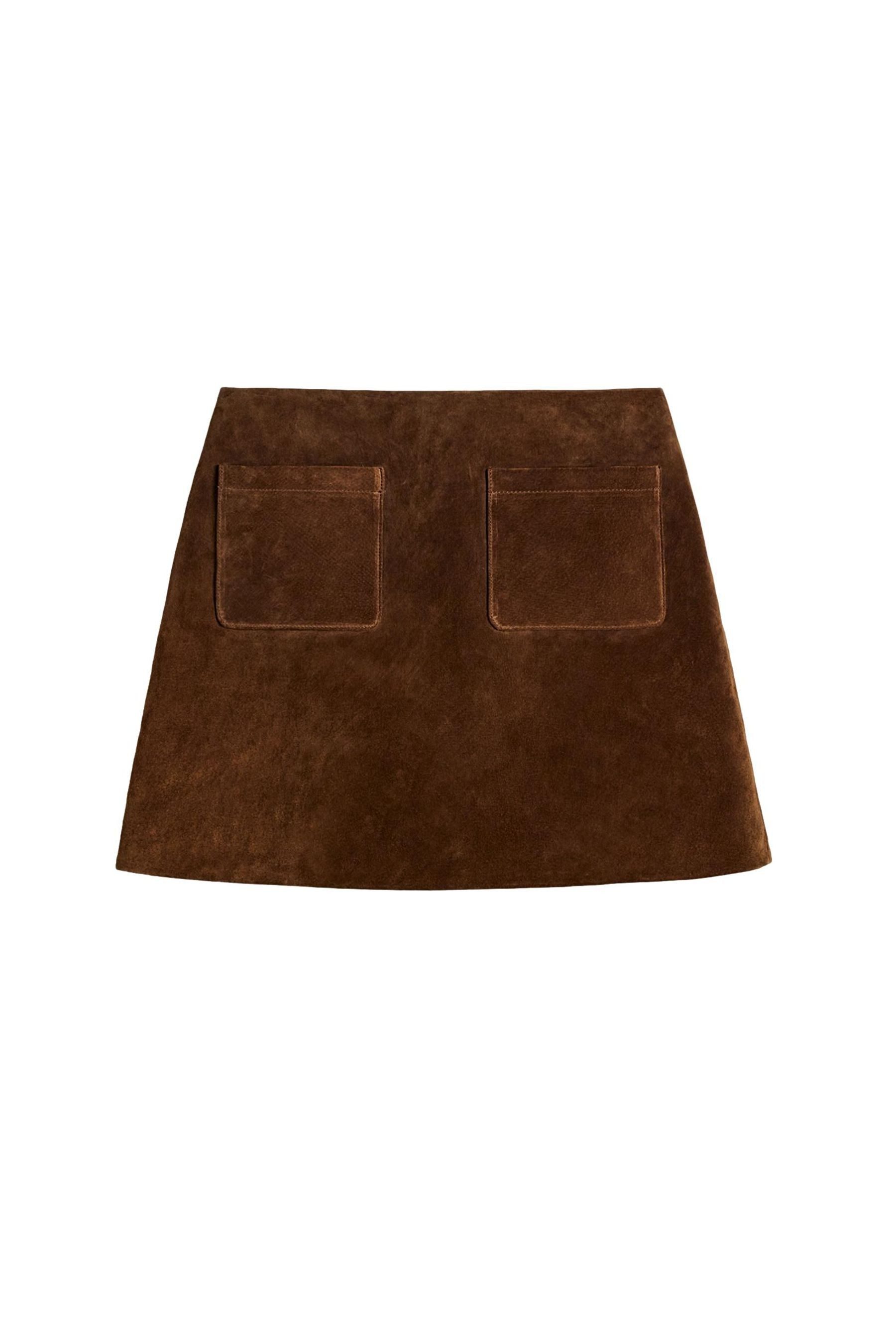 Lederrock BHOEM Minirock aus echtem Leder, braun