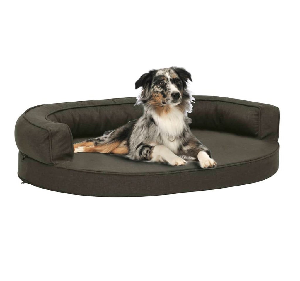 Thumbnail - vidaXL Tierbett, Hundematratze Ergonomisch 75x53cm Leinenoptik Dunkelgrau