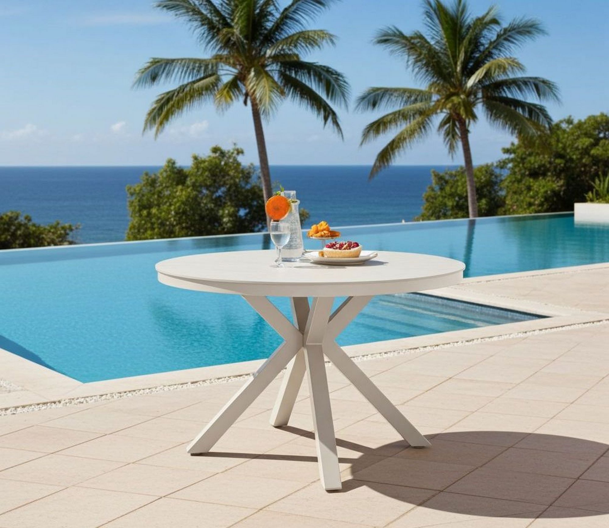 Lesli Living Gartentisch Lesli Living Diningtisch DAVOS CREMA ø118cm