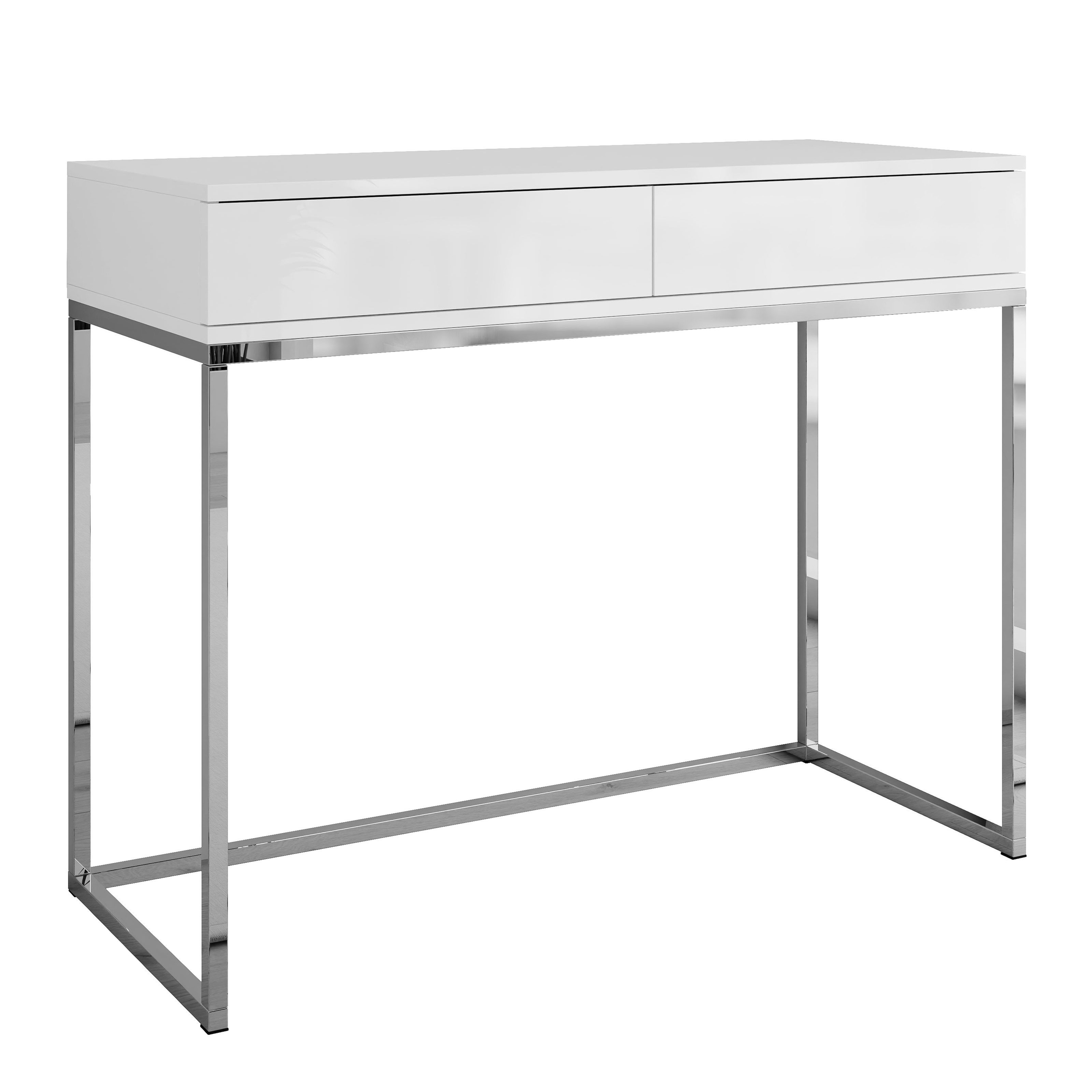 Lookway Konsolentisch BLANCO GLAMOUR auf verchromtem Gestell