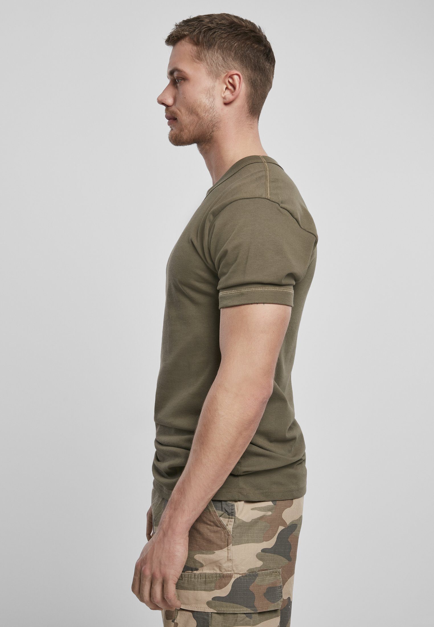 Brandit (1-tlg) Herren Kurzarmshirt Undershirt BW olive