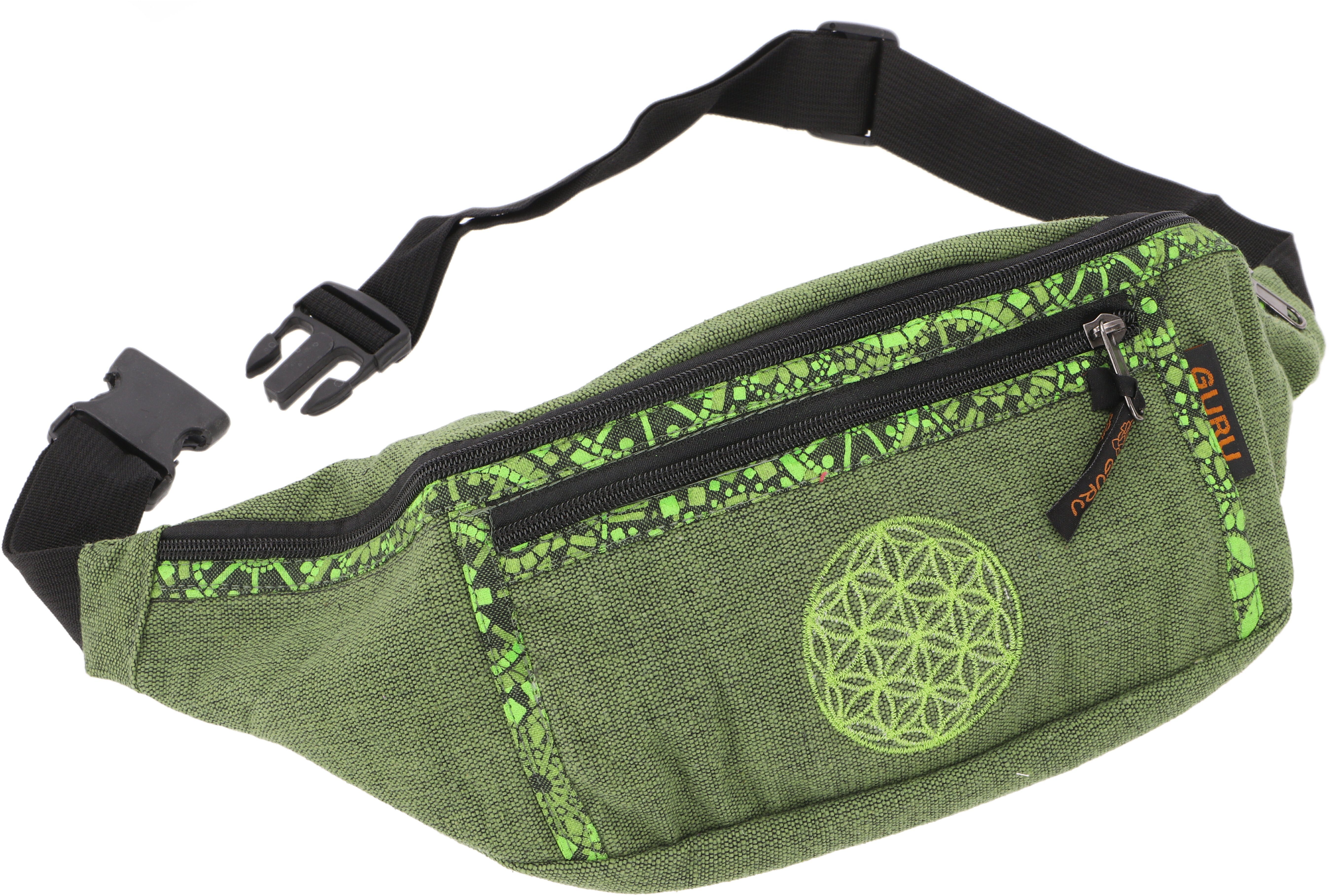 Guru-Shop Gürteltasche Große bestickte Stoff Gürteltasche, Crossbody..