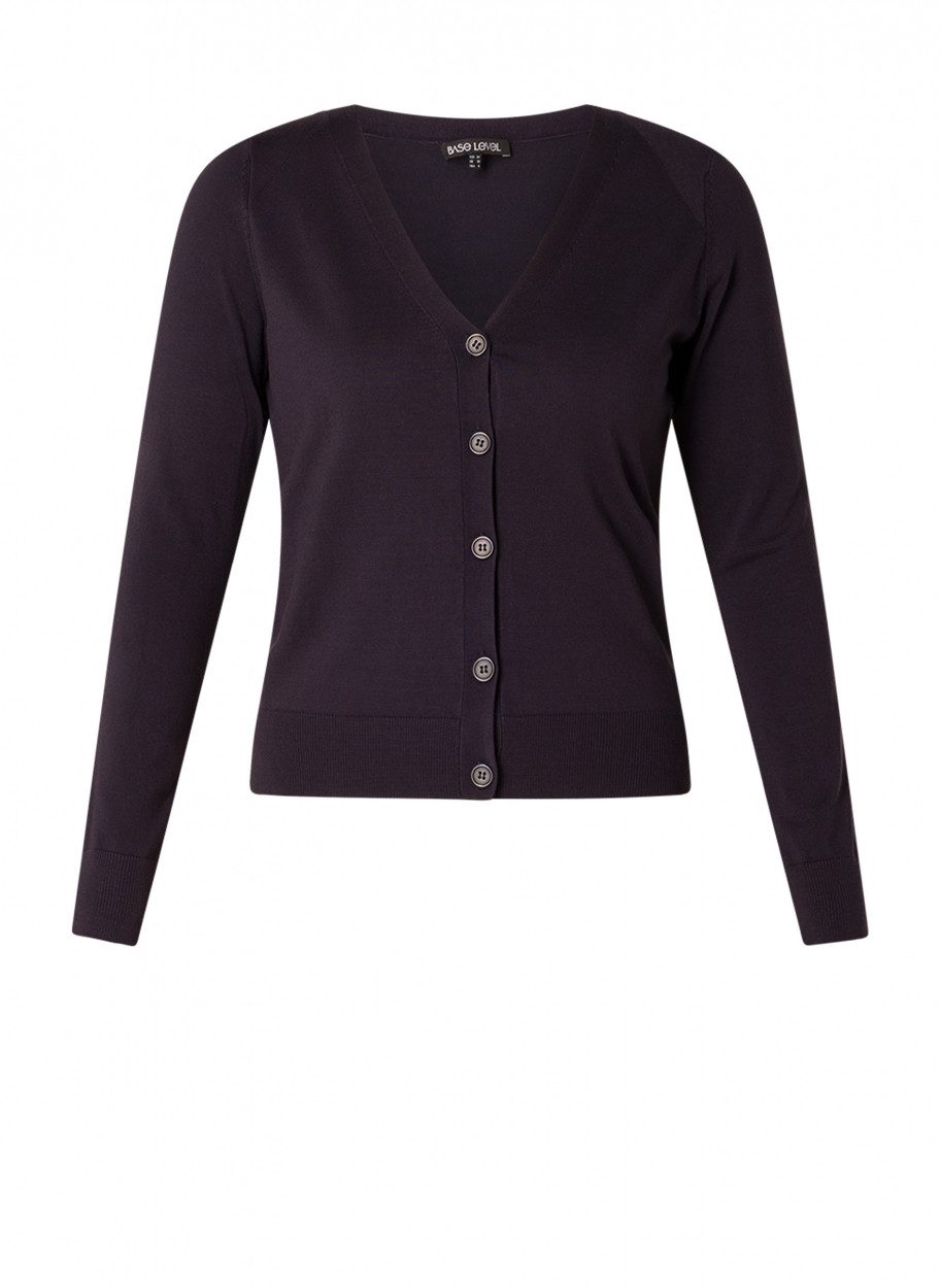 Base Level Strickjacke Yvon mit V-Ausschnitt