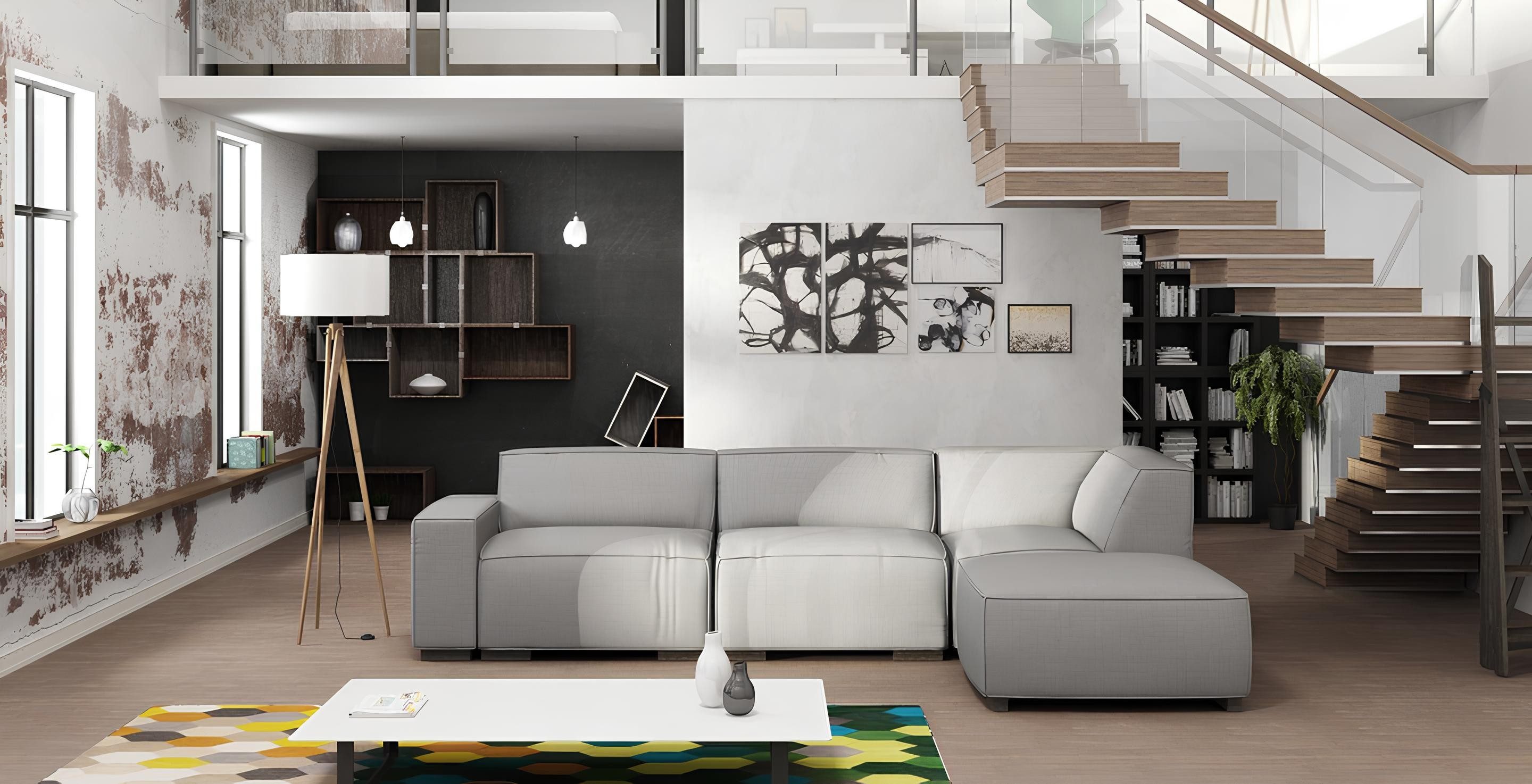 Ecksofa Gemütliches Sofa in modernem Design mit hochwertigem Stoffbezug