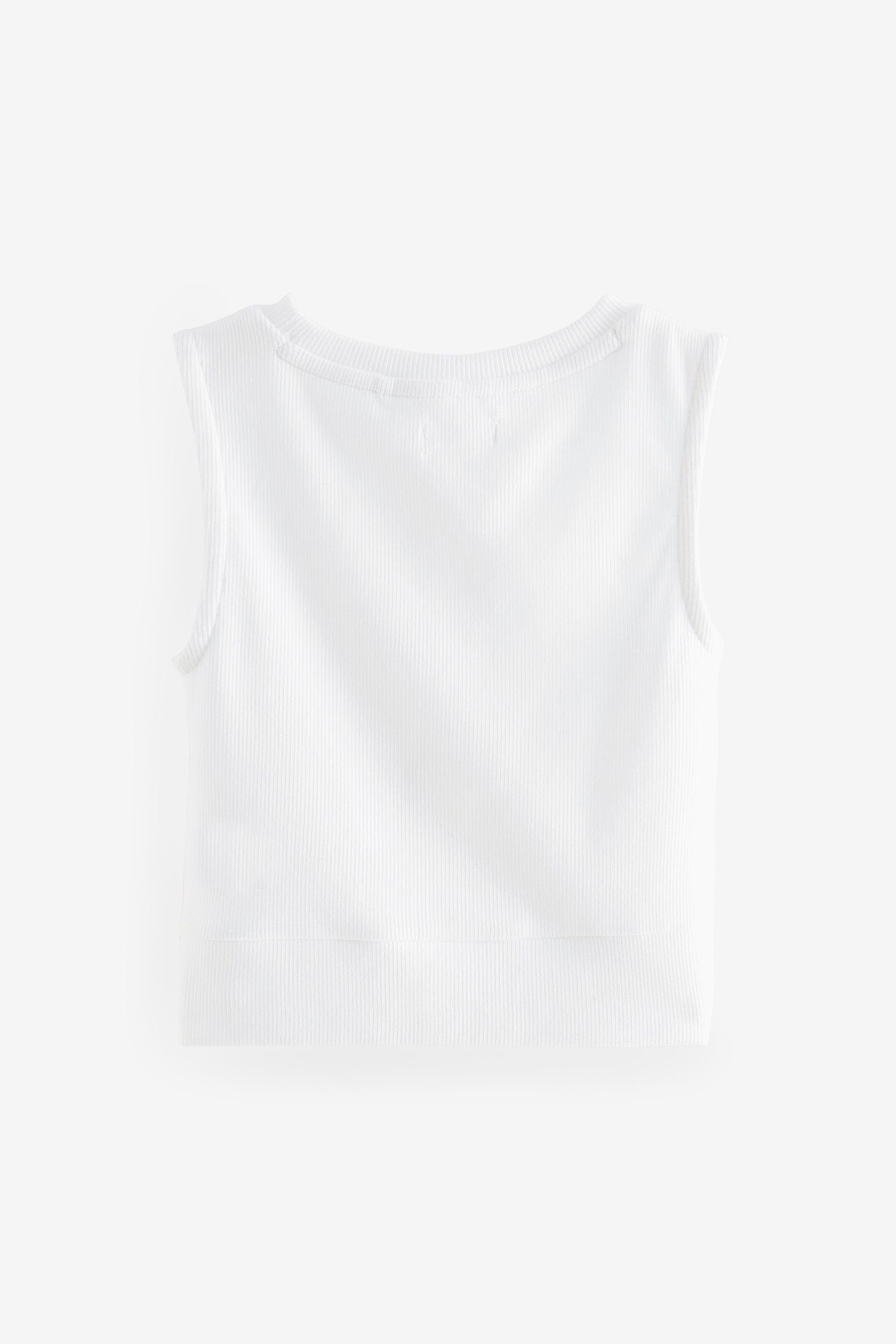 White Trägertop in (1-tlg) Next Shirttop Geripptes Wickeloptik