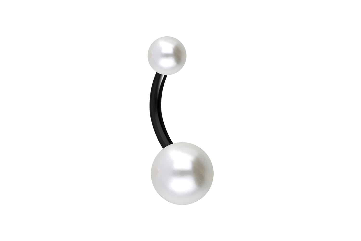 PIERCINGLINE Bauchnabelpiercing Chirurgenstahl Bananabell SYNTHETISCHE PERLEN (Bananabells, 1-tlg)