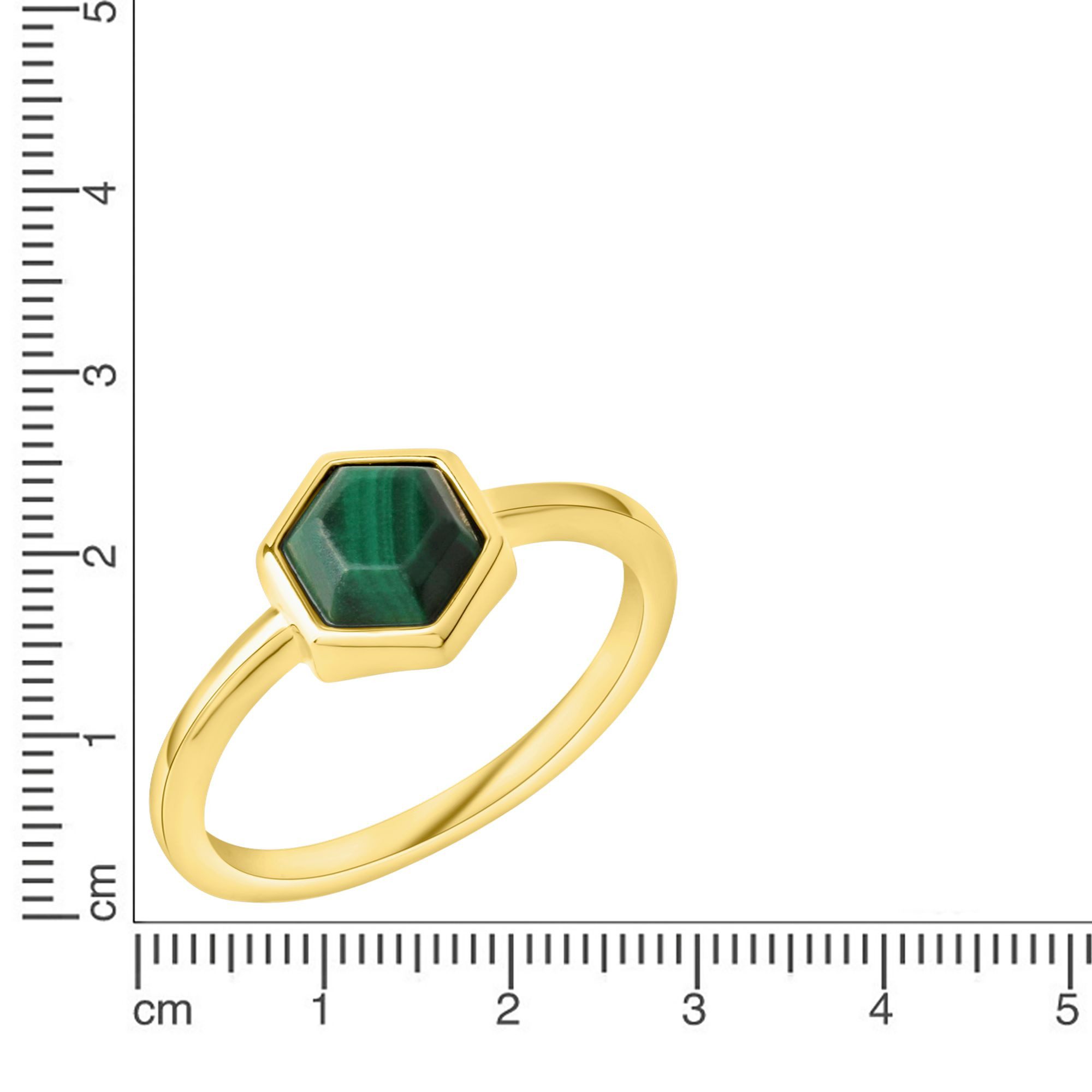 CELESTA Fingerring 925 Sterling Silber vergoldet Malachit günstig online kaufen