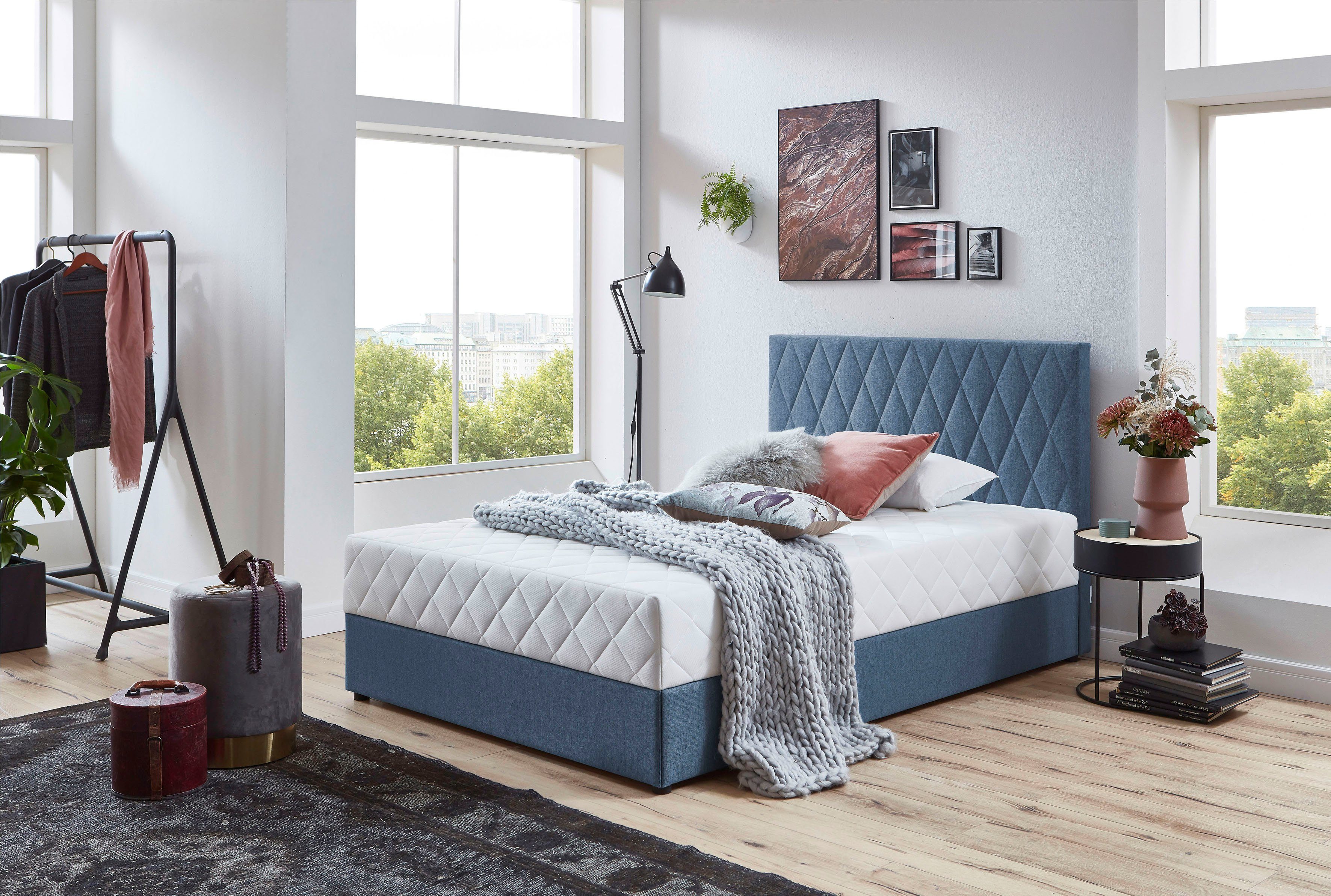 ATLANTIC home collection Boxbett "Benita", inkl. Bettkasten, erhältlich in verschiedenen Größen, inkl. Taschen-Federkernmatratze