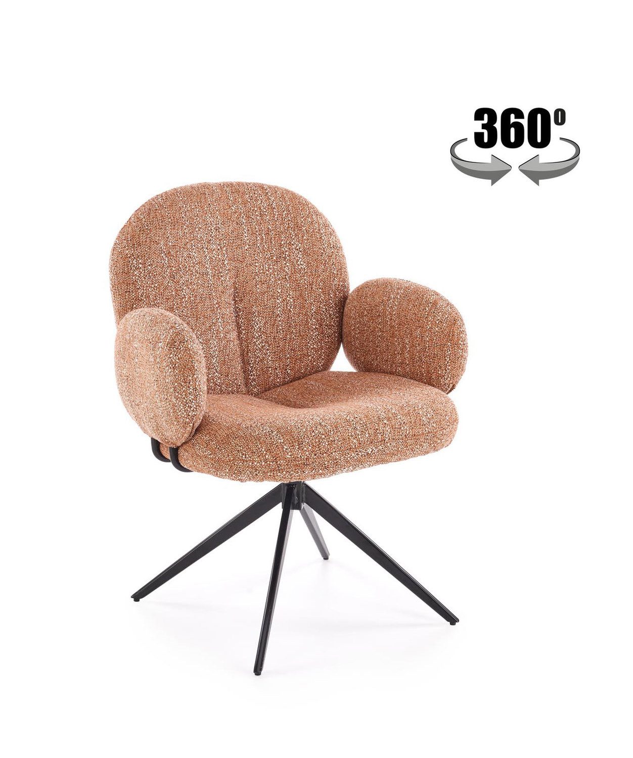 Lookway Drehsessel BERRY 360° Polstersessel für Wohnzimmer & Büro, 65x64x83 cm