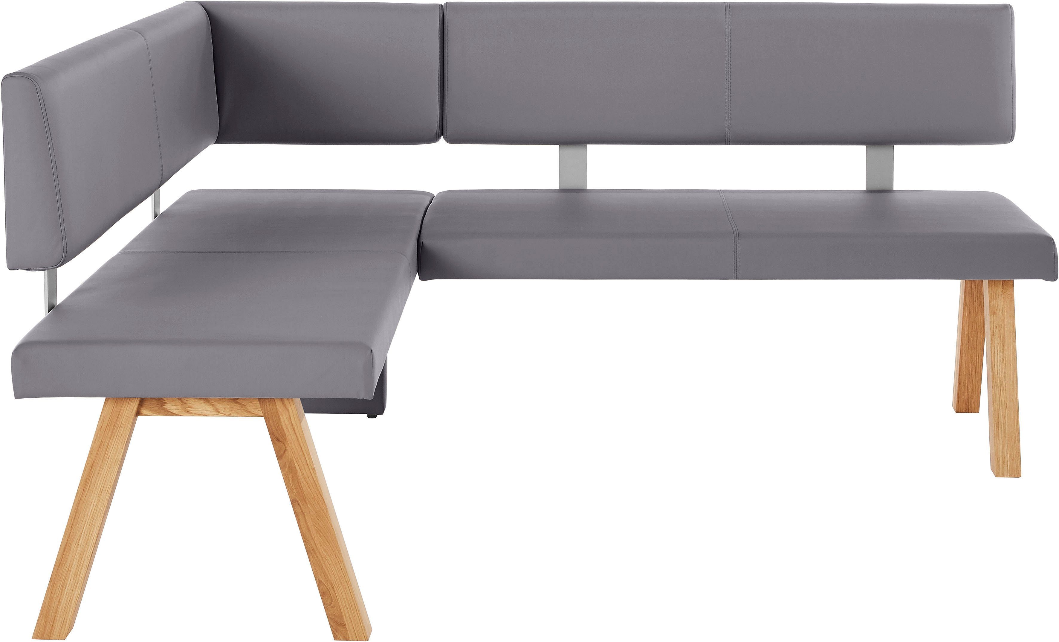 OTTO home Eckbank Rio, Massivholz in Eiche geölt, Esszimmerbank bequem gepolstert