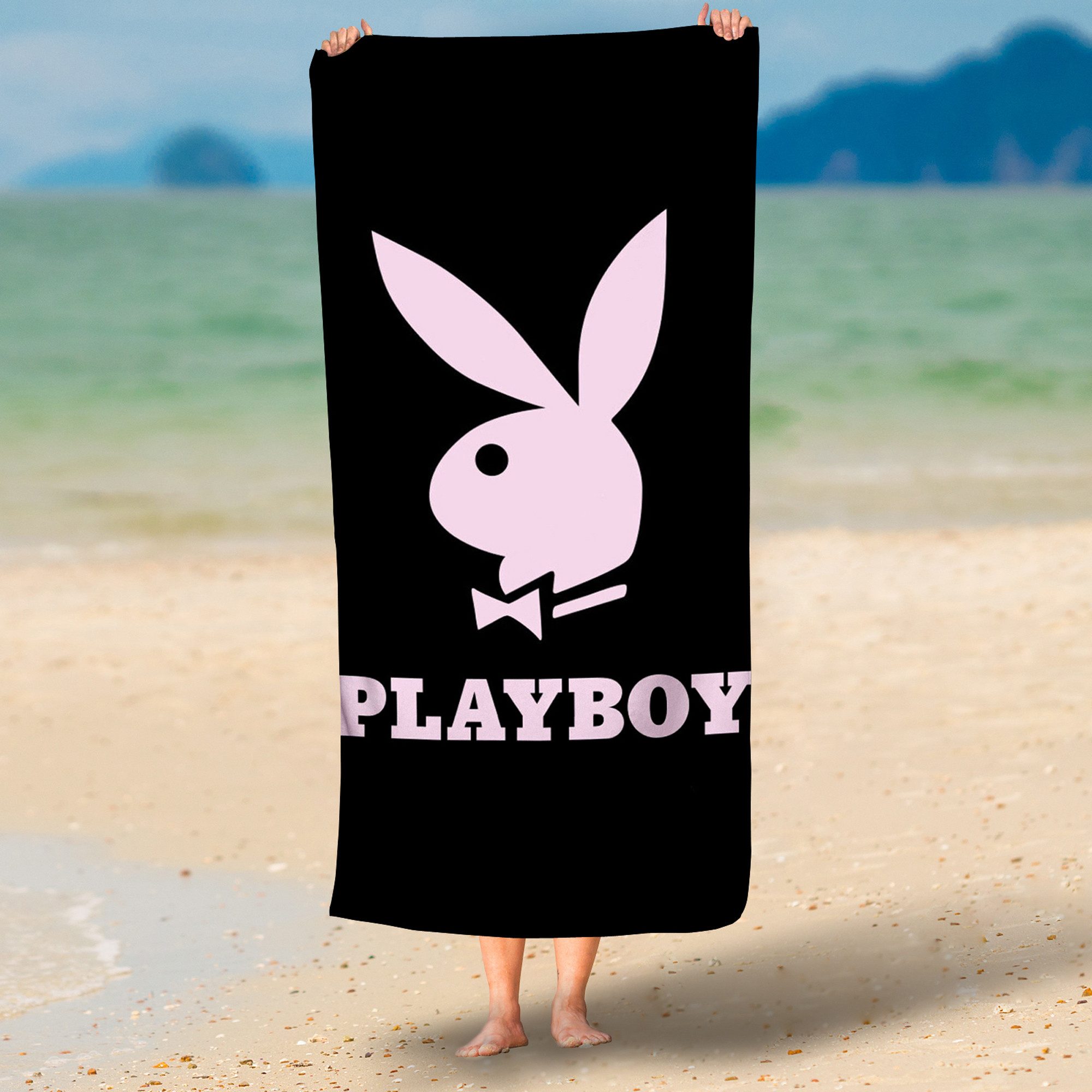 BERONAGE Strandtücher Playboy Badetuch Bunny 70x140 cm, 100% Baumwolle (1-S günstig online kaufen
