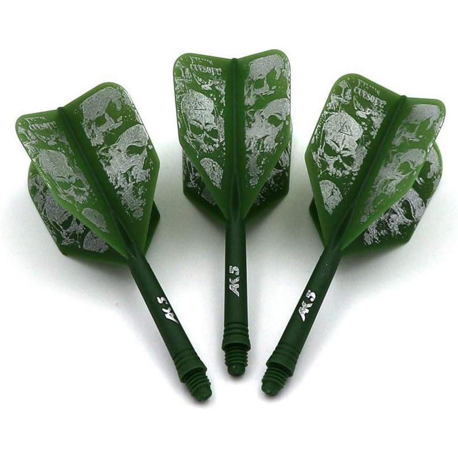 LuxusKollektion Pfeilschaft Dartschäfte Dartflights 3er Set S M L Farben Grün Schädel CSAK-5KL10-S
