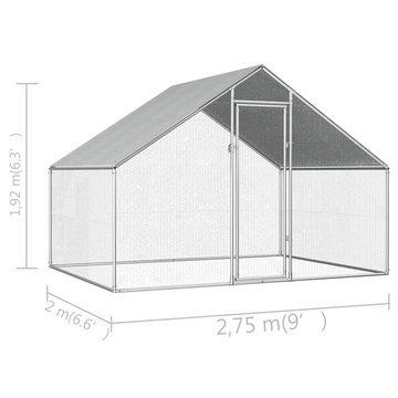 DOTMALL Hühnerstall Outdoor-Hühnerkäfig aus Verzinkter Stahl mit wasserdichtem Dach