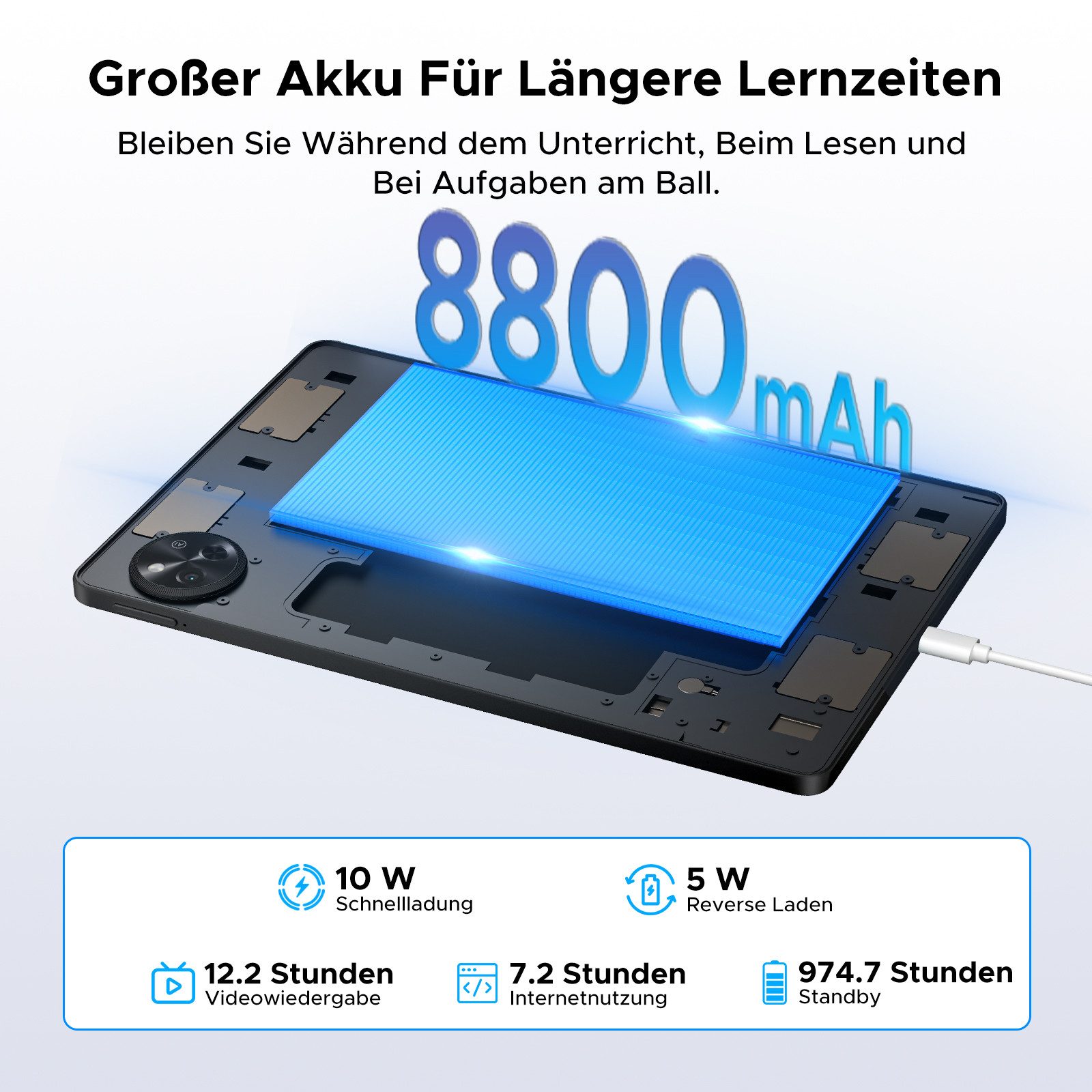 POCKAM P11 Android 16 Tablet mit Tastatur, Stift, Maus, 11 Zoll, 8800mAh Tablet (11", 8 GB, Android 16, Gemini AI, 13 MP, 5G WiFi/Widevine L1/GPS/Face ID/zwei Lautsprecher)