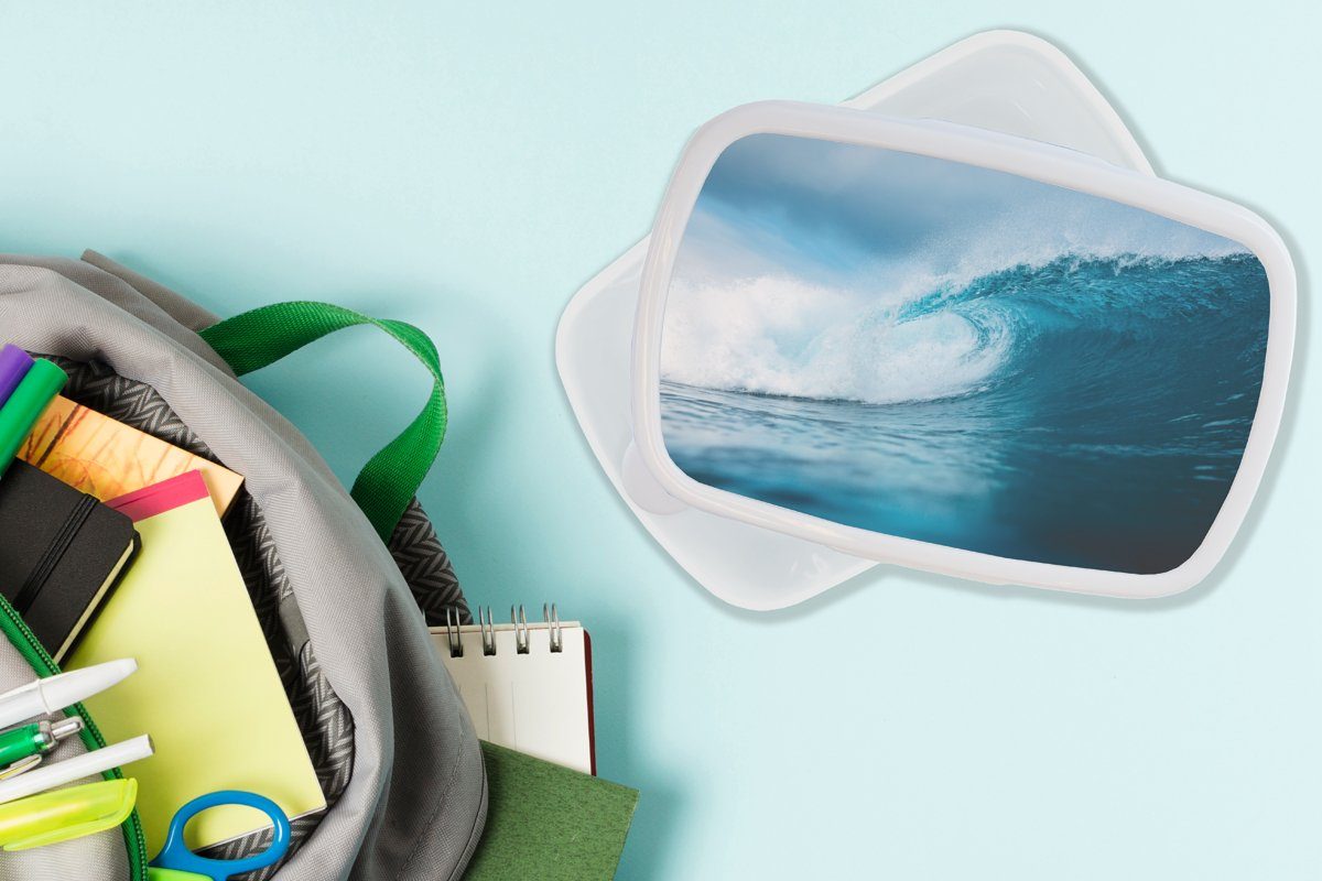 MuchoWow Lunchbox Meer Brotdose, für Kinder - Kunststoff, für Erwachsene, (2-tlg), Surfen, Brotbox - und Golf und weiß Jungs Mädchen