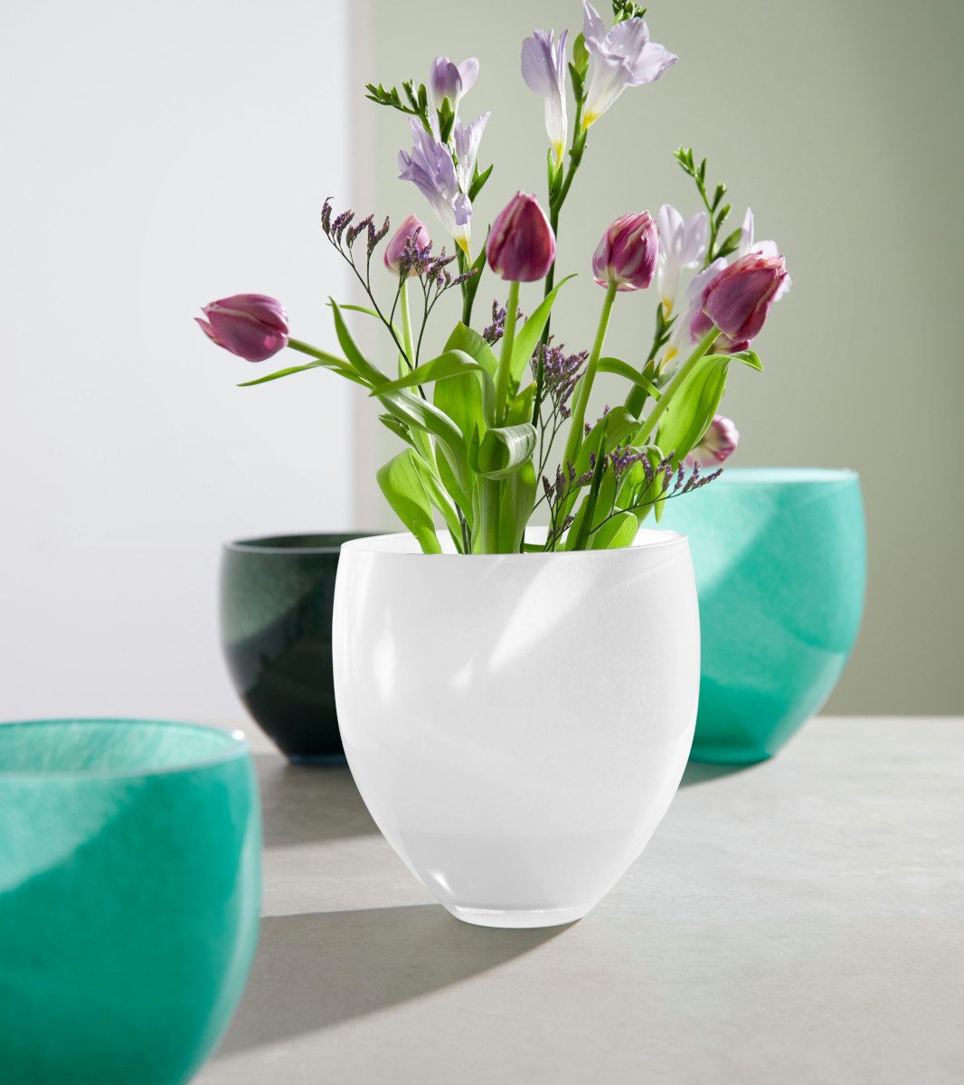 ASA SELECTION Dekovase oliveira Vase ostra anthrazit 14,5x15cm (Vasen), Wohnaccessoires