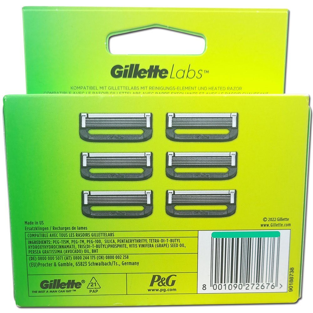 6er & 6-tlg., Pack, Gründlichkeit Komfort Gillette Rasierklingen Labs, Unglaublicher