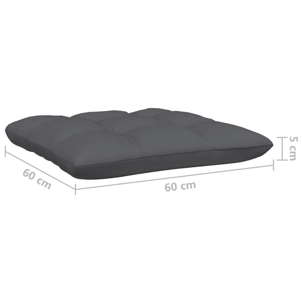 vidaXL Loungesofa 4-Sitzer-Gartensofa mit Anthrazit Massivholz Kissen Kiefer, 1 Schwarz Teile