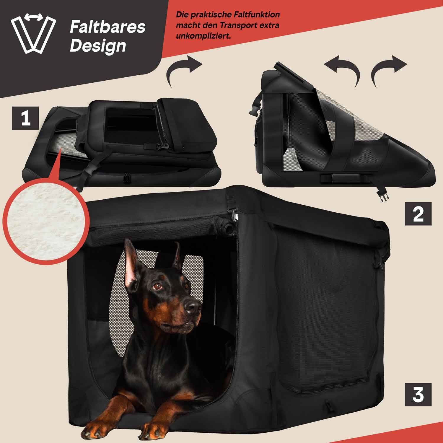 all Pets United Tiertransportbox ALL PETS UNITED Faltbare Haustierbox – wasserfest, mobil & waschbar, Hundebox Haustierbox