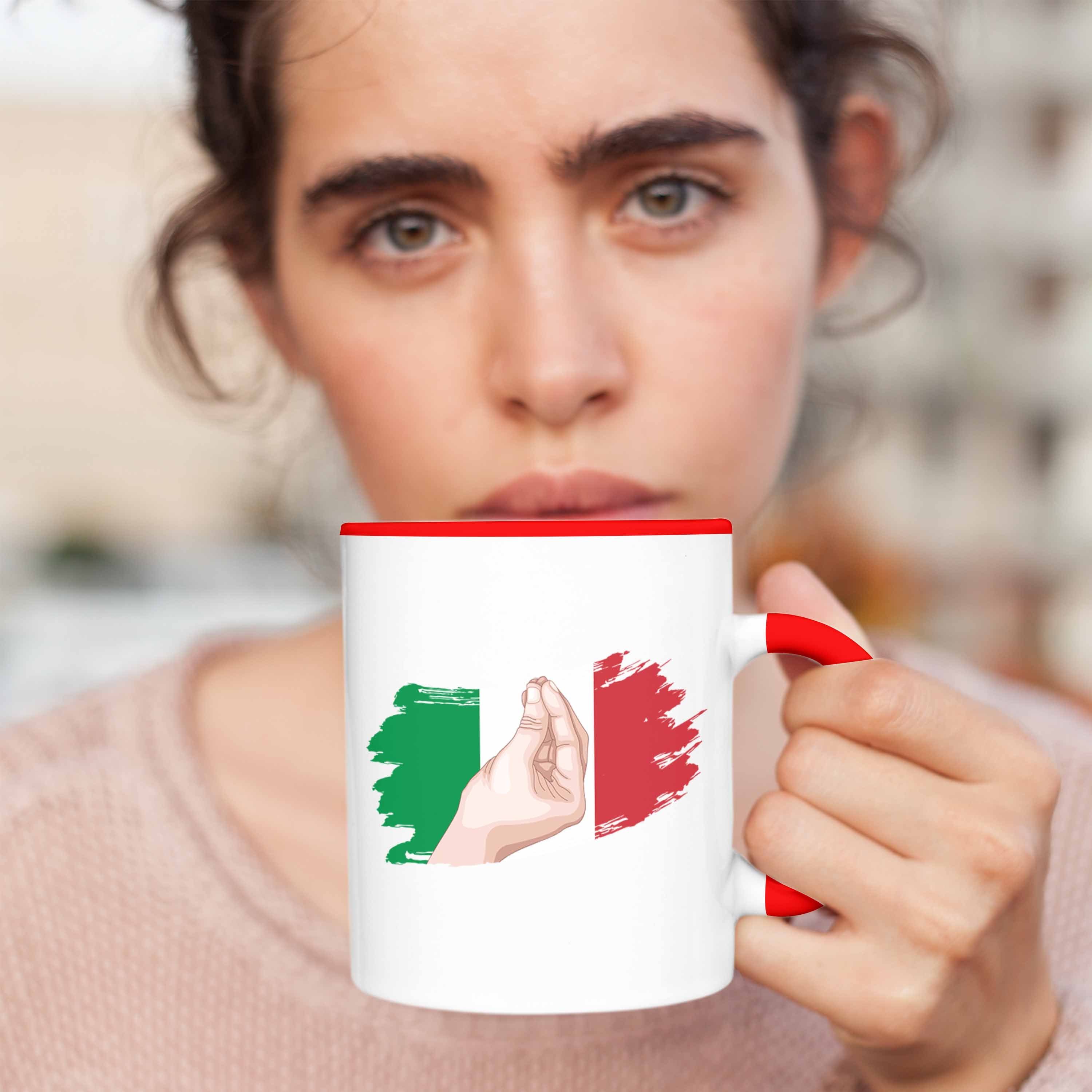 Trendation Tasse Geschenk Tasse Lustiges Italien Rot Rom Urlaub Italiener für
