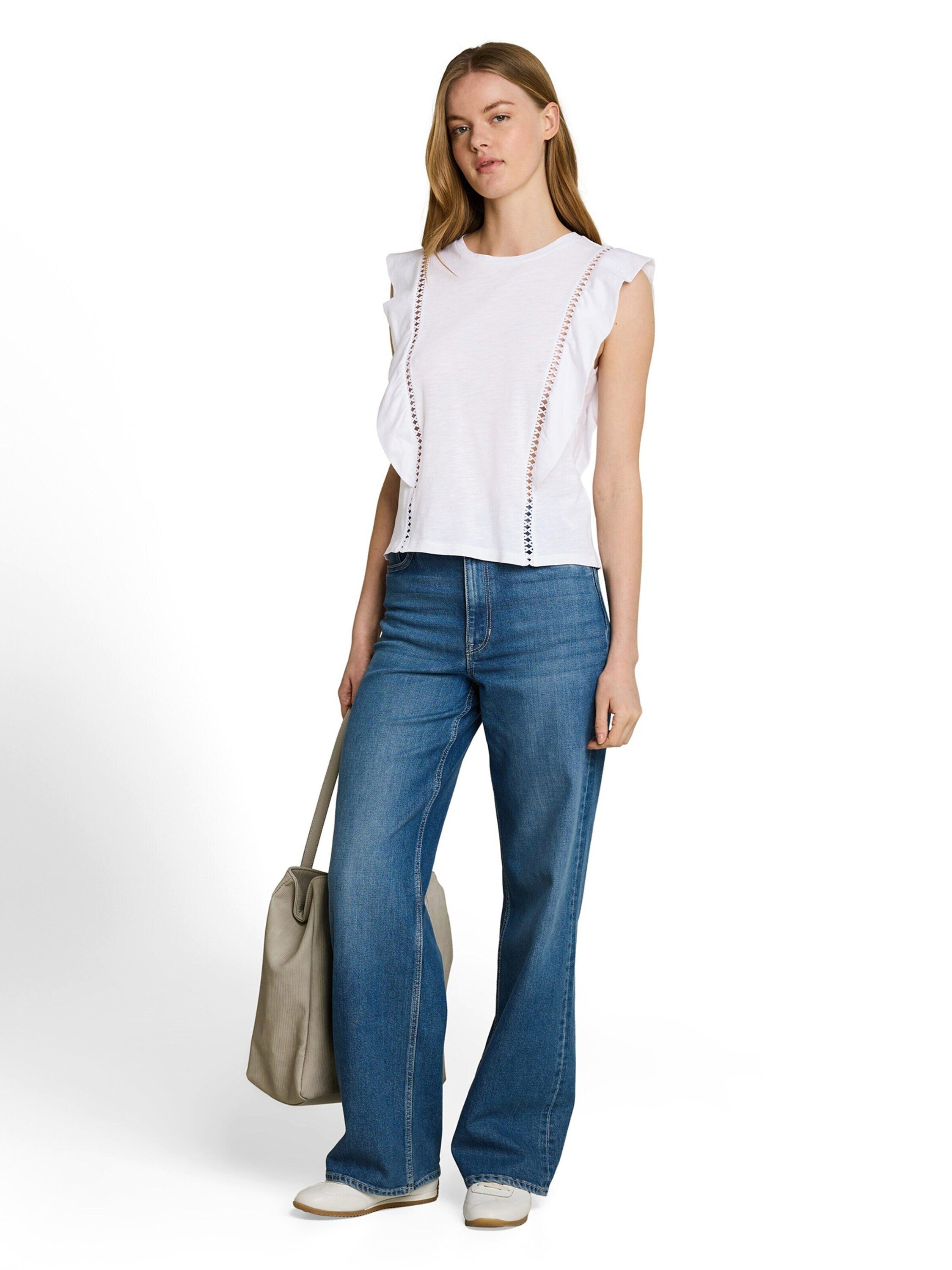 TOM TAILOR Denim T-Shirt (1-tlg) Lochmuster