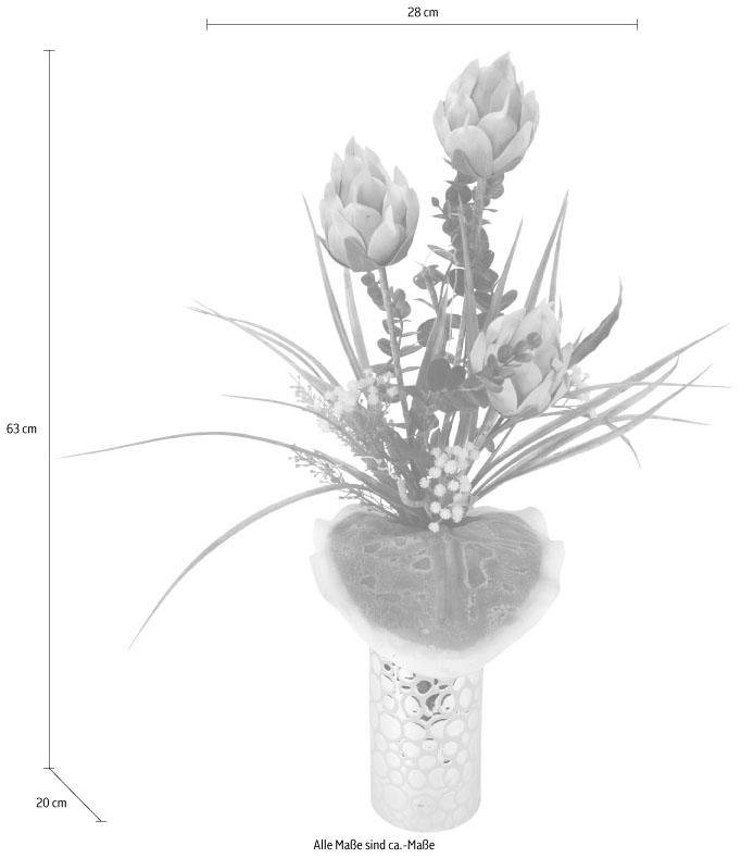 Kunstpflanze Protea, I.GE.A., Höhe 63 cm