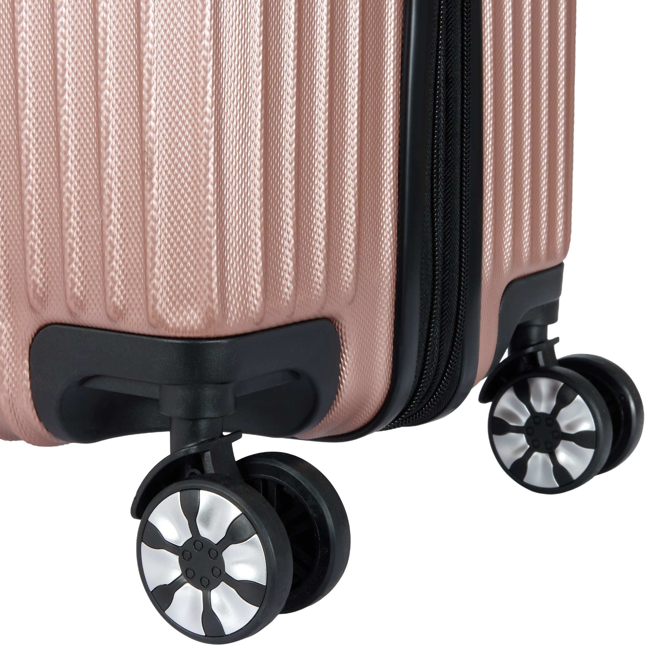 BRUBAKER Kofferset London - Reisekoffer Set inklusive Handgepäck - Hartschalen Koffer, 4 Rollen, (ABS Trolleys (M, L, XL), 3 tlg., Boardcase), mit Zahlenschloss, 4 Rollen und Komfort Tragegriffen