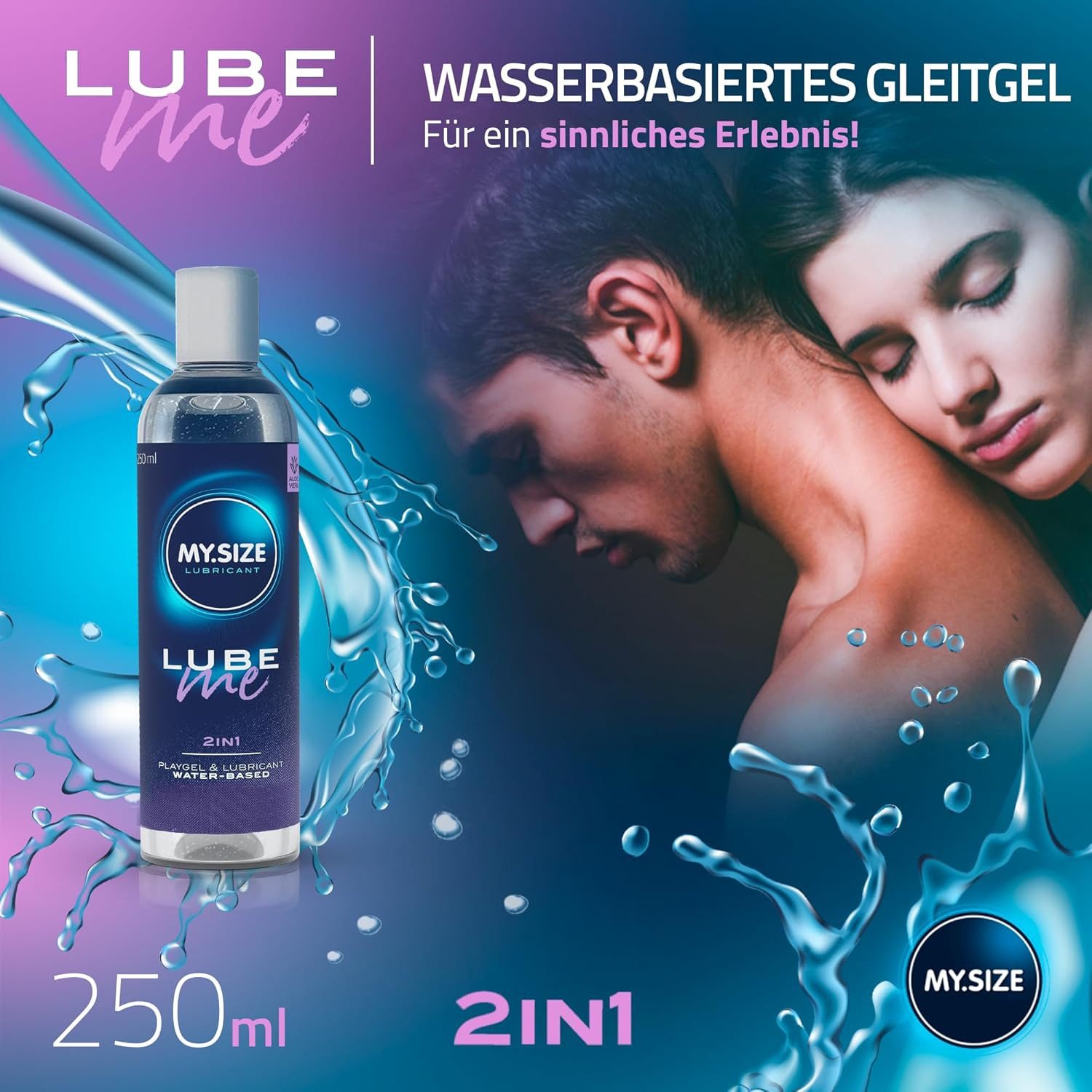 MY.SIZE Gleit- & Massageöl Lube Me 2-in-1, Liebesöl und Gleitmittel, angenehme Textur, pflegend, mit Aloe Vera