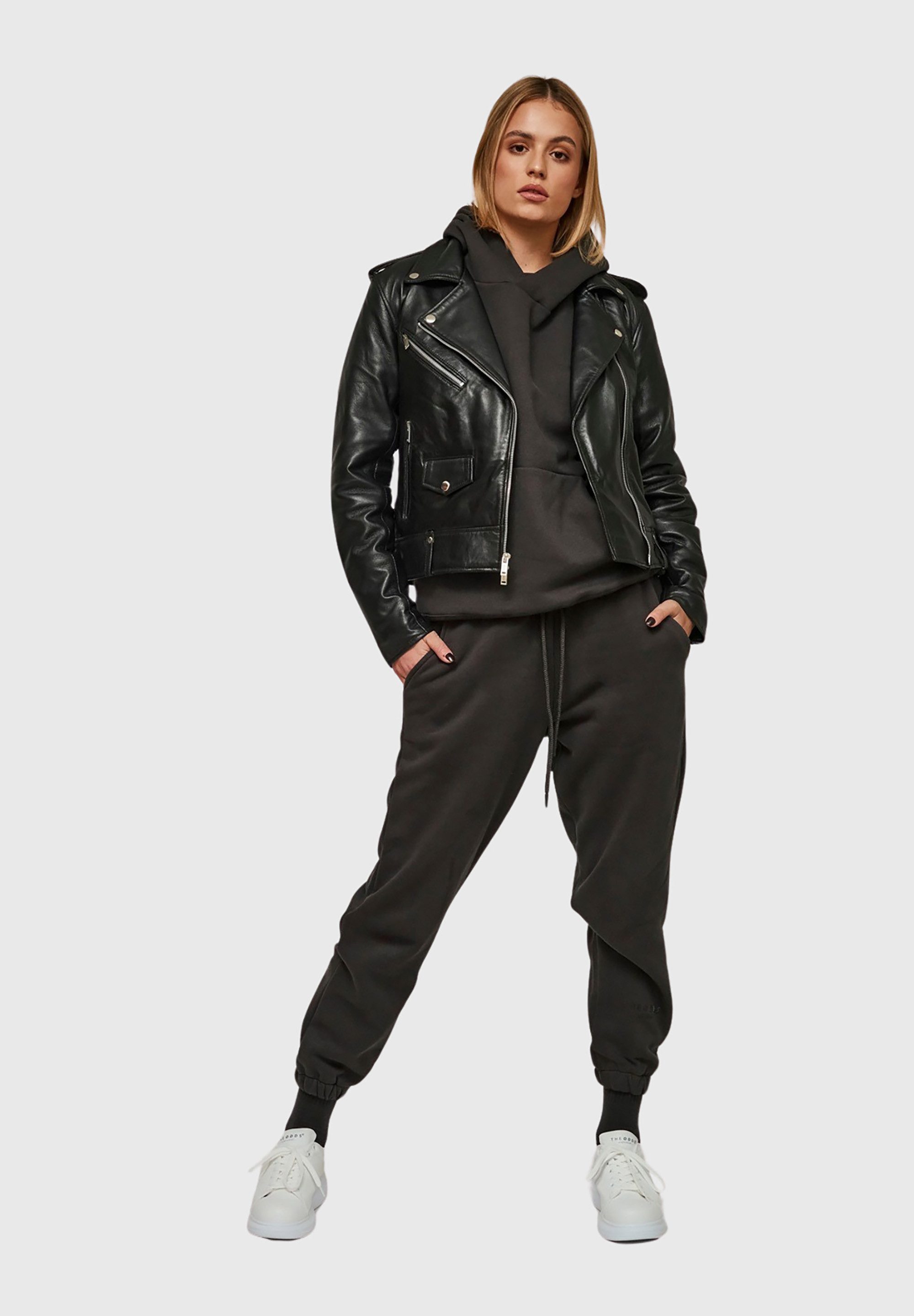 THE ODDS Lederjacke Carbon Matte Leather Jacket Women/ LMTD Edition