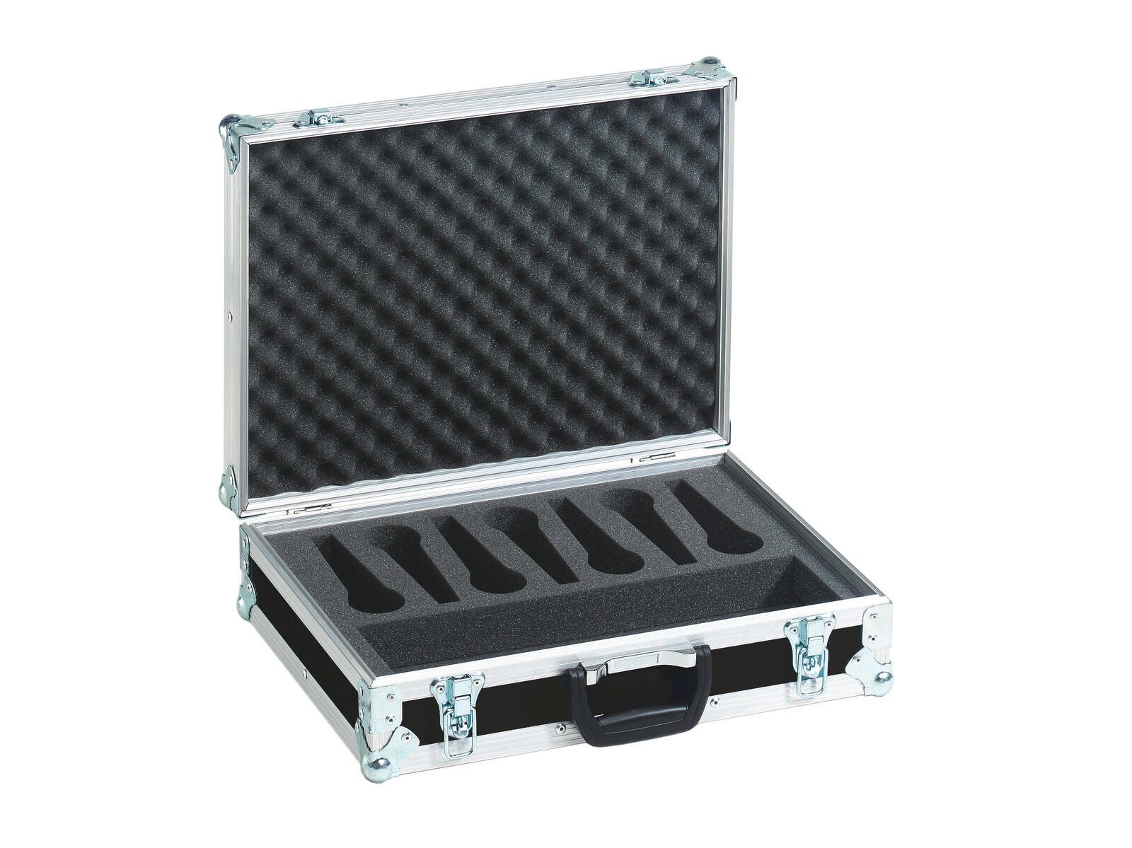 Roadinger Musikinstrumentenständer Roadinger Mikrofon-Case Road für 7 Mikrofone schwarz
