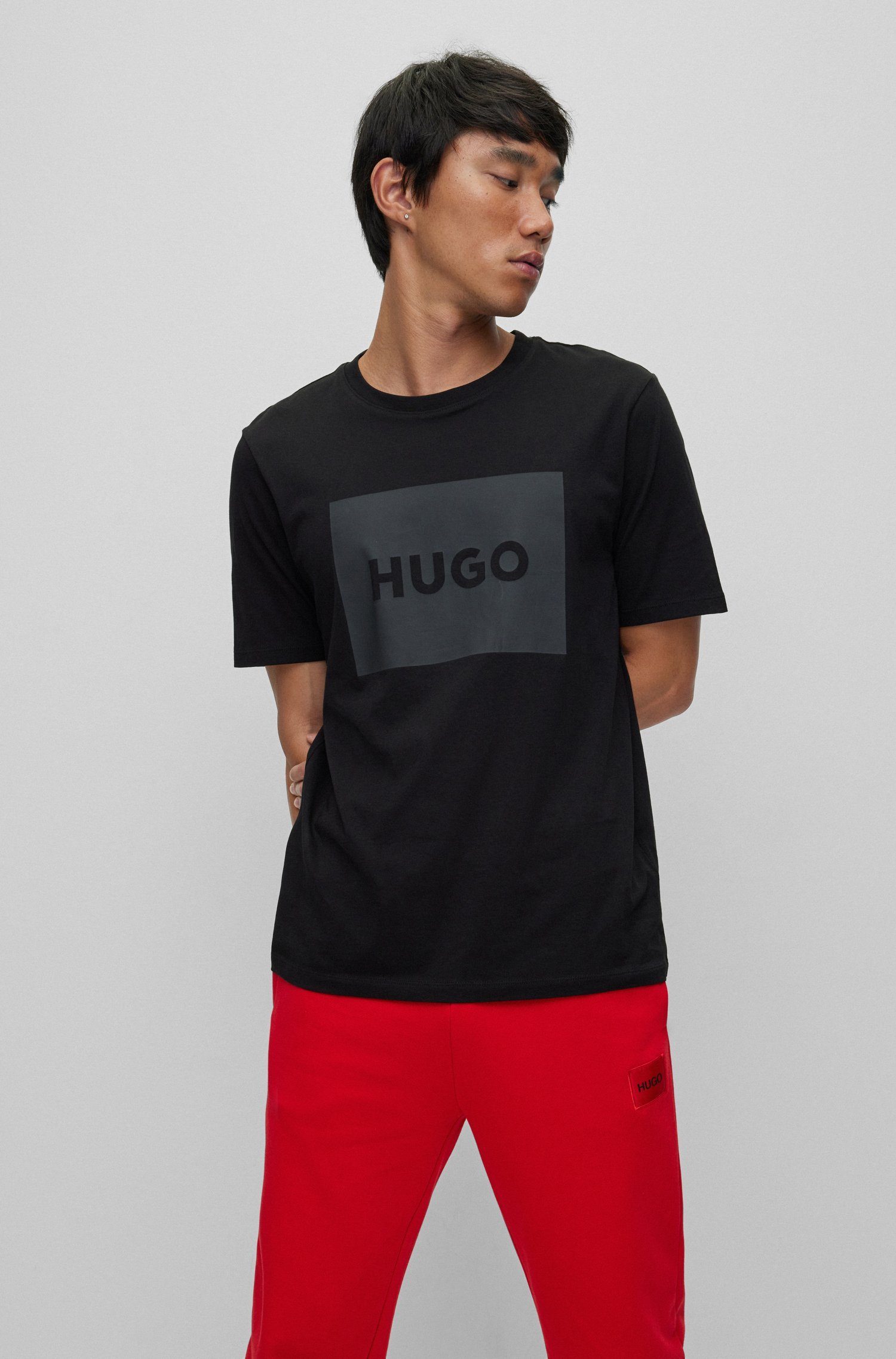 HUGO T-Shirt Dulive Schwarz (002) (1-tlg)