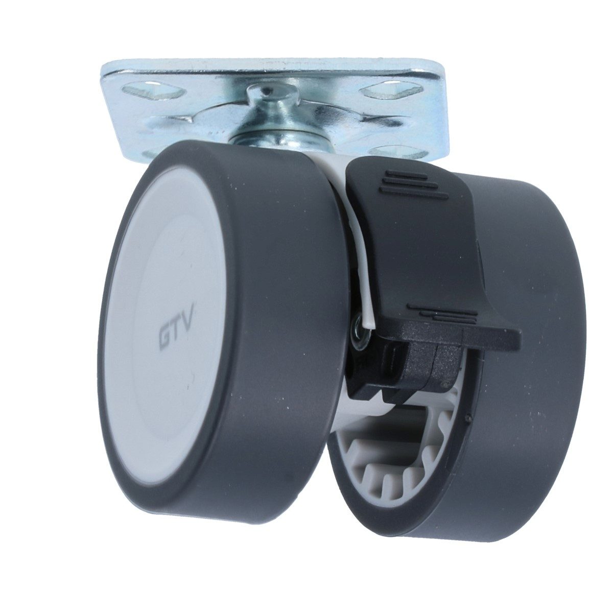 MS Beschläge Möbelrolle Doppel-Lenkrolle Ø 50mm Möbeltransportrolle Grau, (4-St), Zweifachrolle – Bild 2 von 4