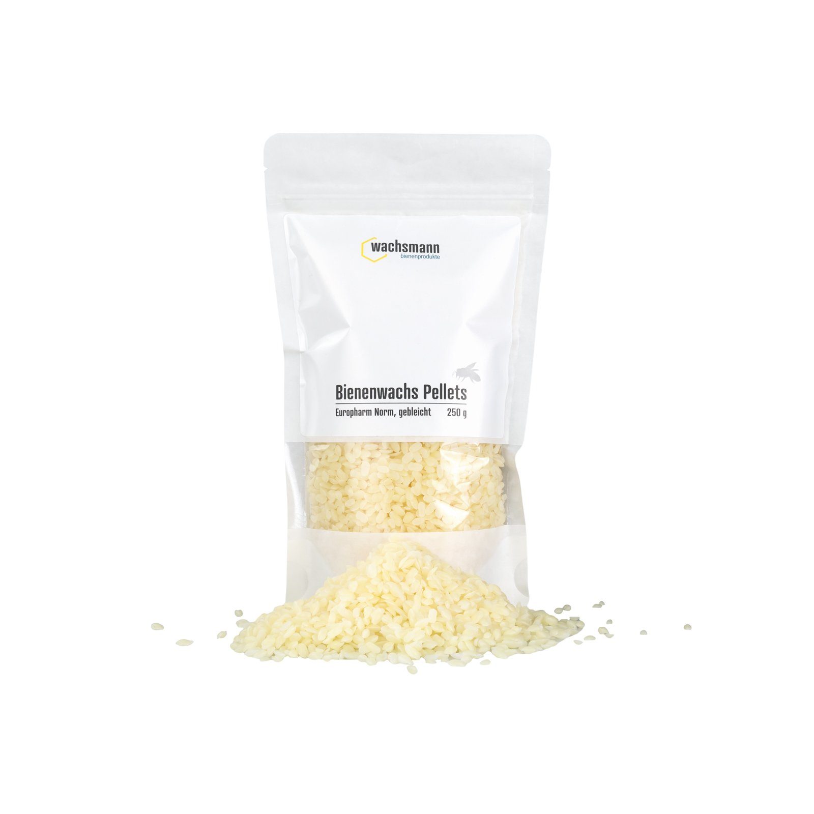 Wachsmann Bienenprodukte Bastelnaturmaterial Bienenwachs Pastillen gebleicht 250g, (1-tlg), 100 % rein, schonend gebleicht, Europharm Norm, medizinische Qualität
