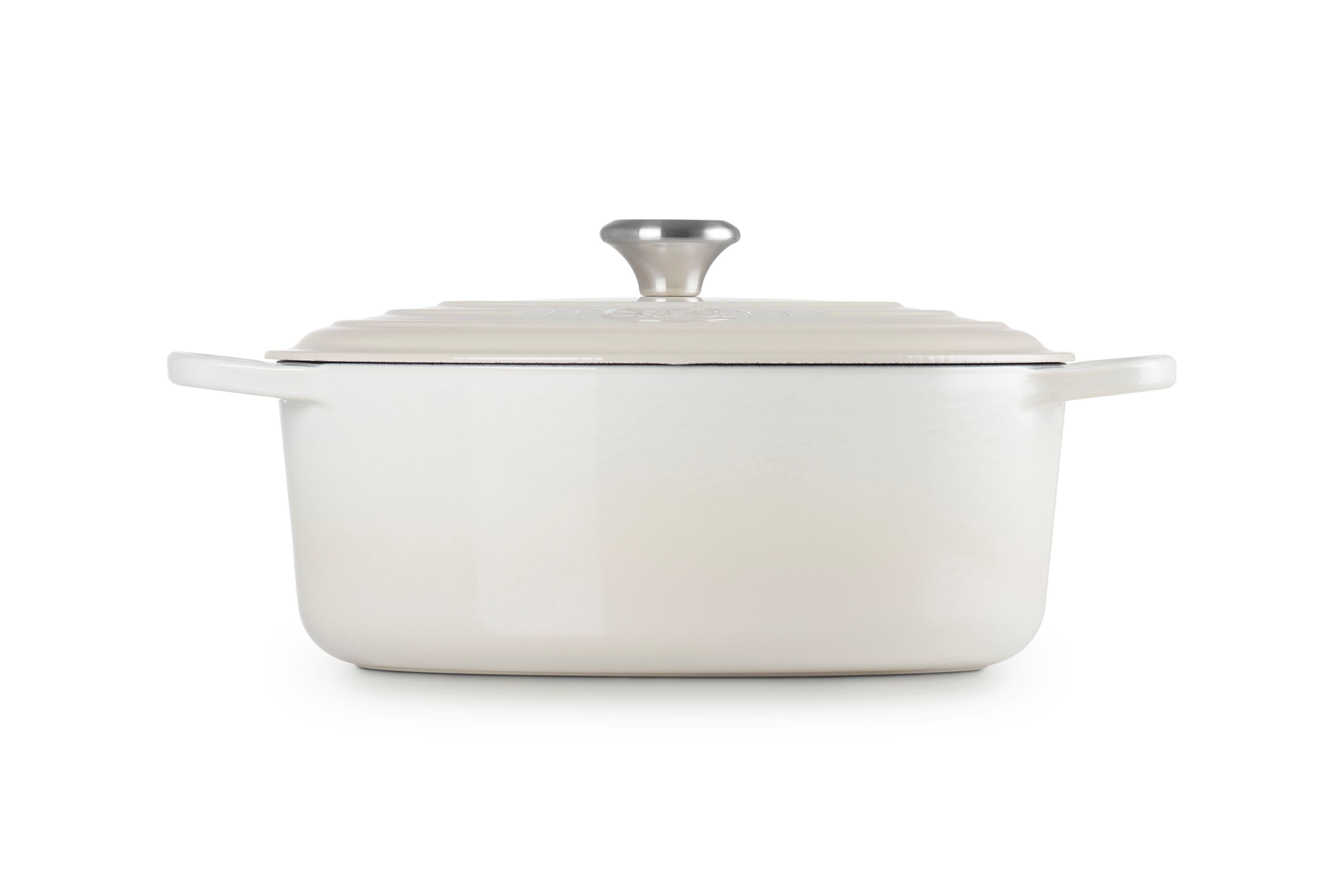 LE CREUSET Bräter Gusseisen-Bräter mit Deckel, Oval, Gusseisen, Oval, 5,71 kg, Meringue, 21178317164430