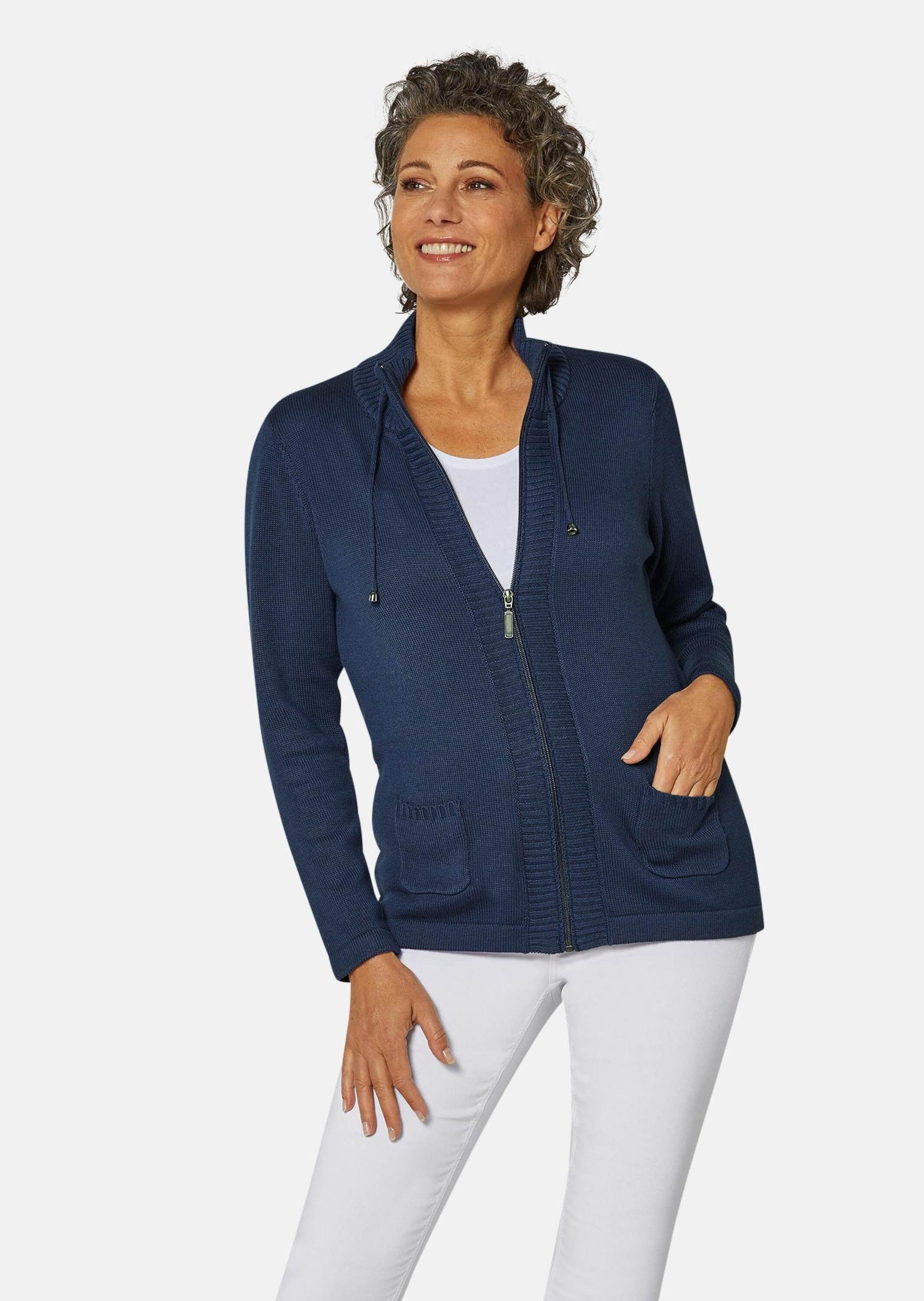 Sportliche marine Strickjacke Strickjacke GOLDNER