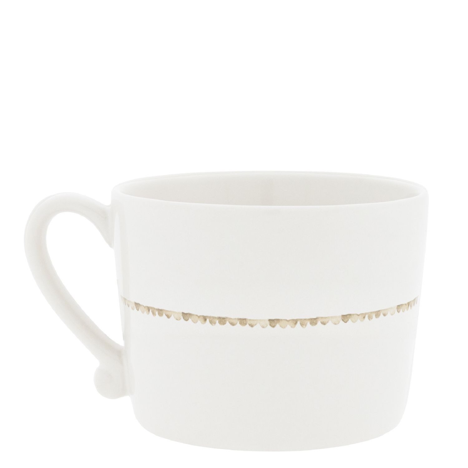 Bastion Collections Tasse Karamell, Keramik, Spülmaschinengeeignet, Weiß, Herzen, H: 7.2cm