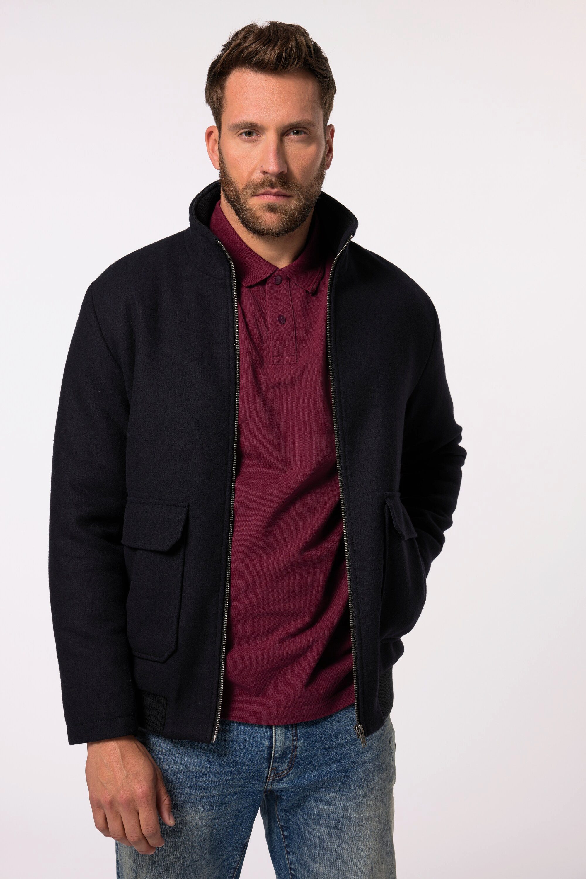JP1880 Funktionsjacke JP 1880 Bomberjacke Wolle Collegekragen bis 7 XL