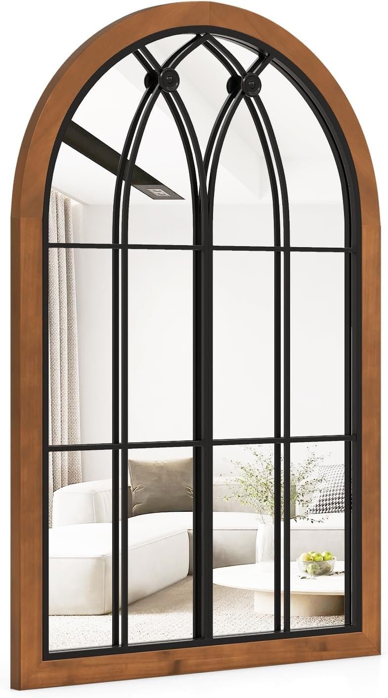 KOMFOTTEU Wandspiegel mit Fensteroptik, Gewölbter Hängespiegel, günstig online kaufen