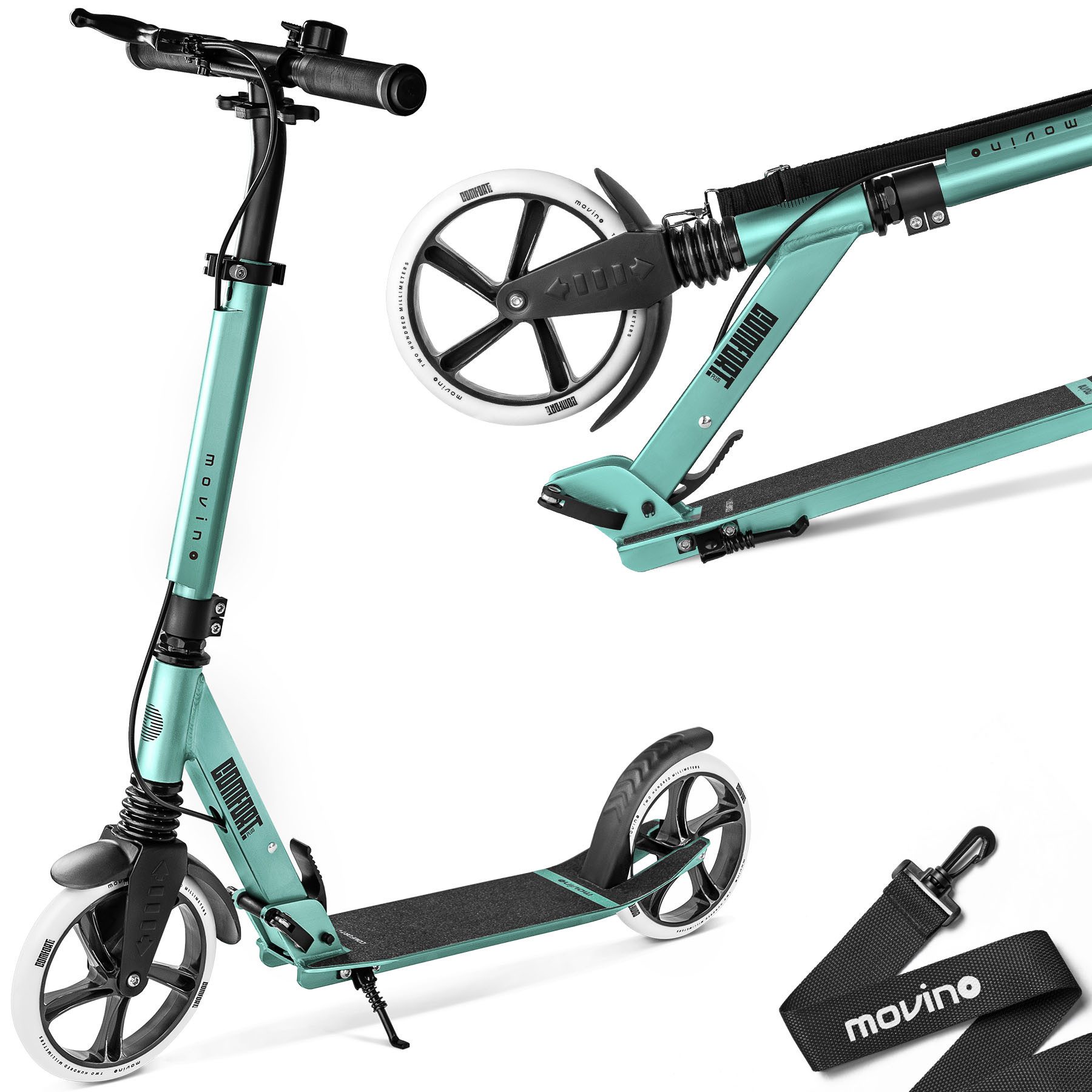 Movino Cityroller MOVINO COMFORT+ Stoßdämpfer Handbremse Tragegurt